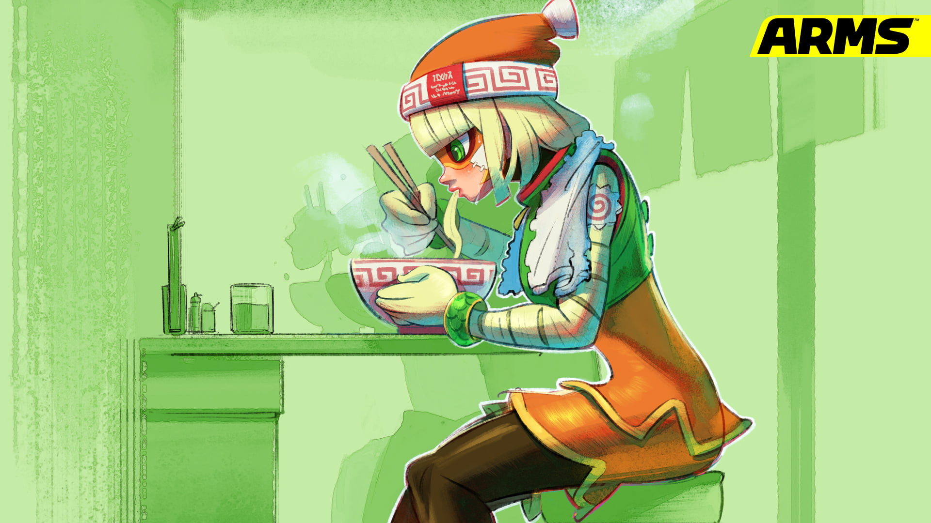 adult, green background, indoors, Club Nintendo, ramen, holding, front view, communication, hairstyle, young women, Nintendo Switch, arms, video games, HD Wallpaper
