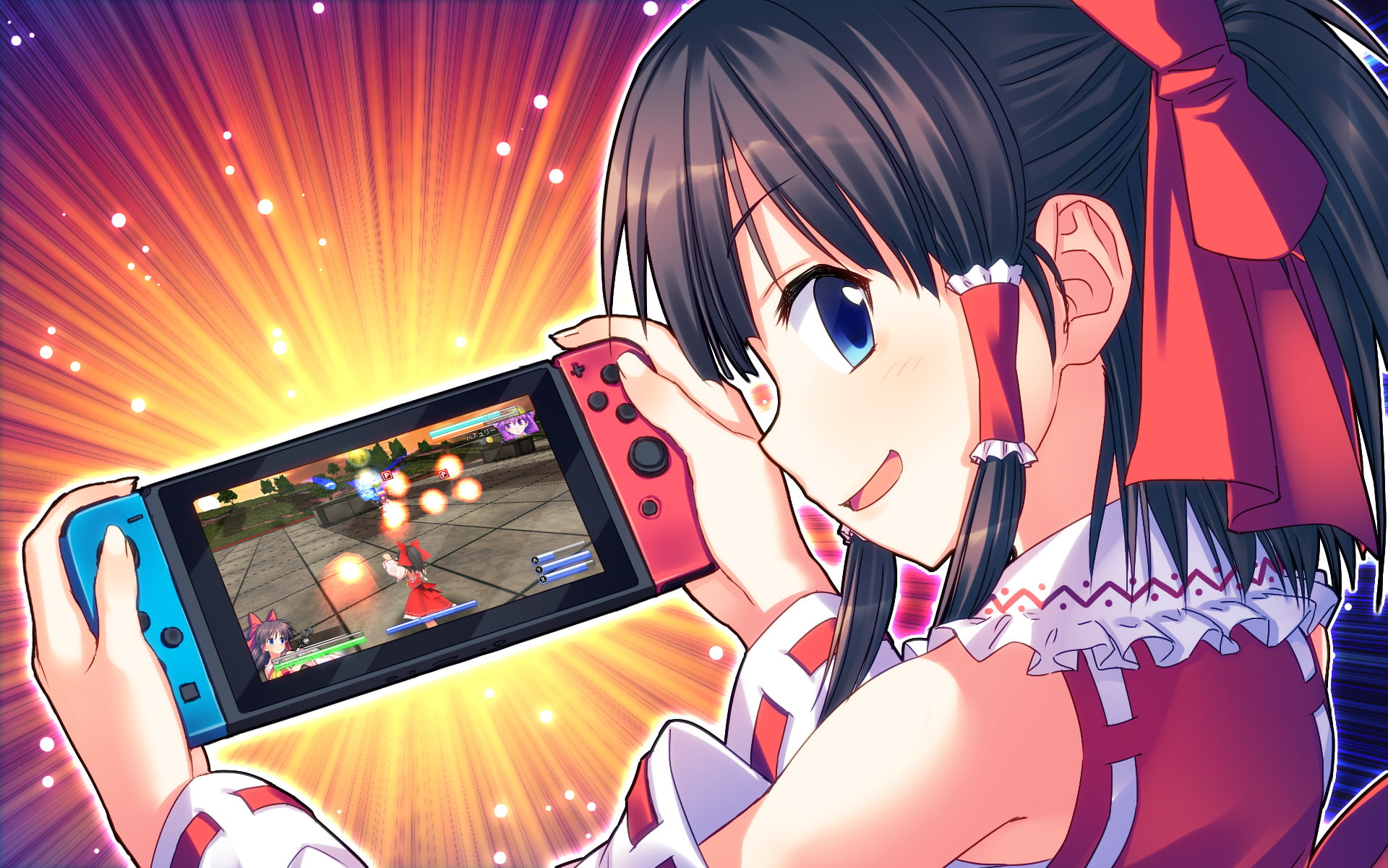 Reimu Hakurei, 1080P, Touhou, Anime, Nintendo Switch, HD Wallpaper