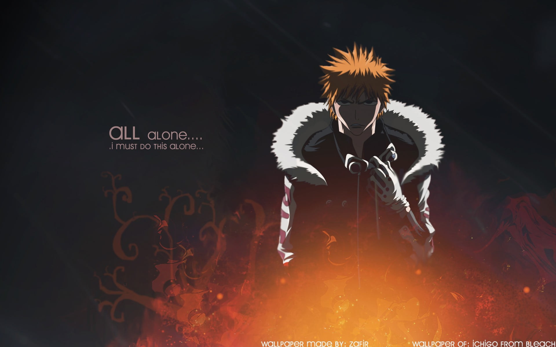 celebration, redhead, lifestyles, black background, people, 1080P, religion, real people, character, creativity, text, sign, indoors, Kurosaki Ichigo, HD Wallpaper
