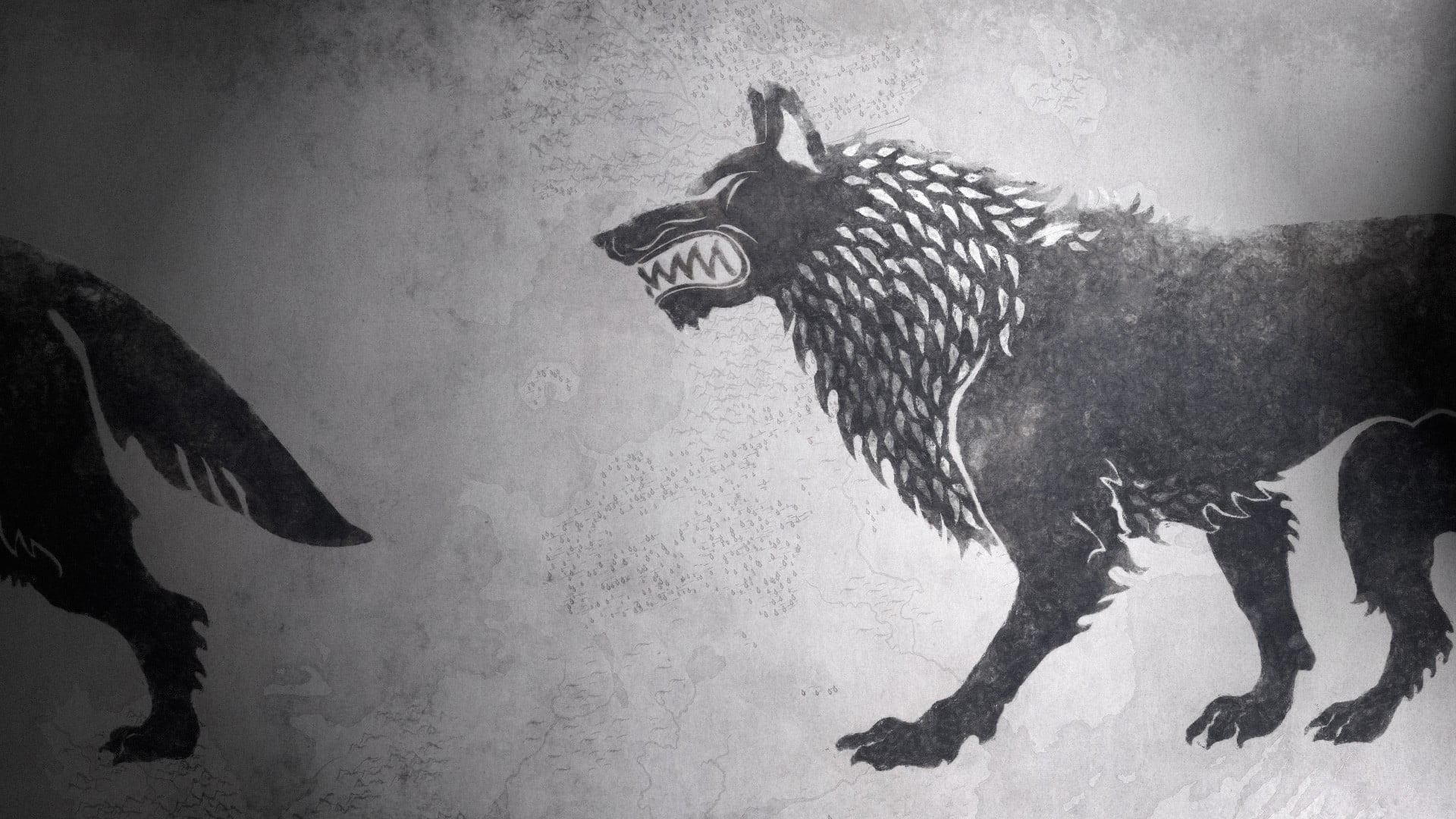 animal, representation, nature, day, animal body part, animal representation, House Stark, 1080P, untitled, wall - building feature, mammal, creativity, HD Wallpaper