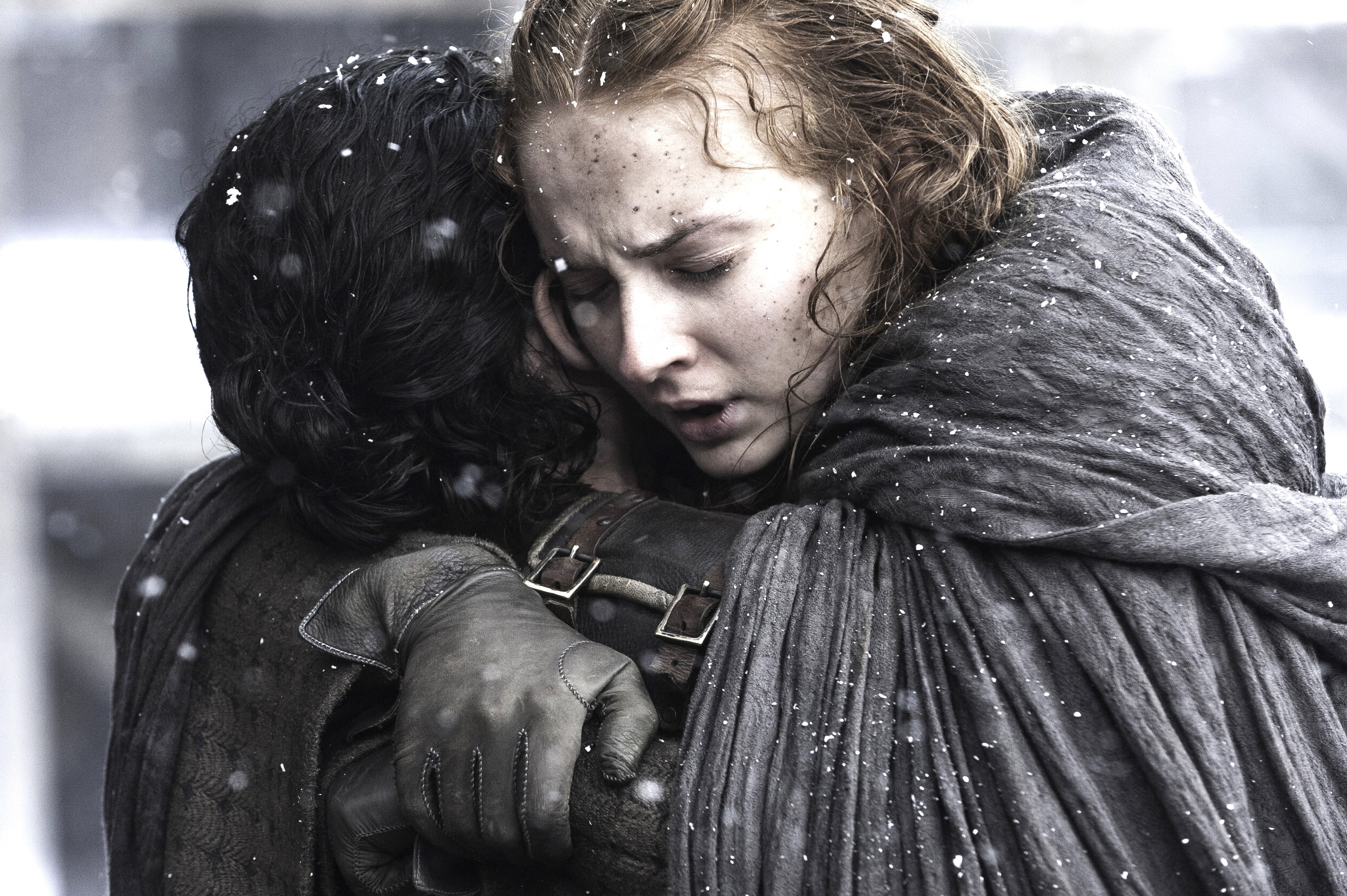 looking, Sansa Stark, Jon Snow, young adult, teenager, winter, women, headshot, lifestyles, social issues, warm clothing, clothing, emotion, hairstyle, HD Wallpaper
