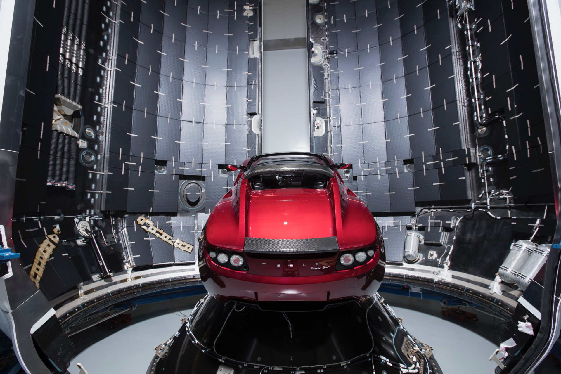 Tesla Motors, 1080P, Tesla Roadster, Falcon Heavy, Red Car, HD Wallpaper