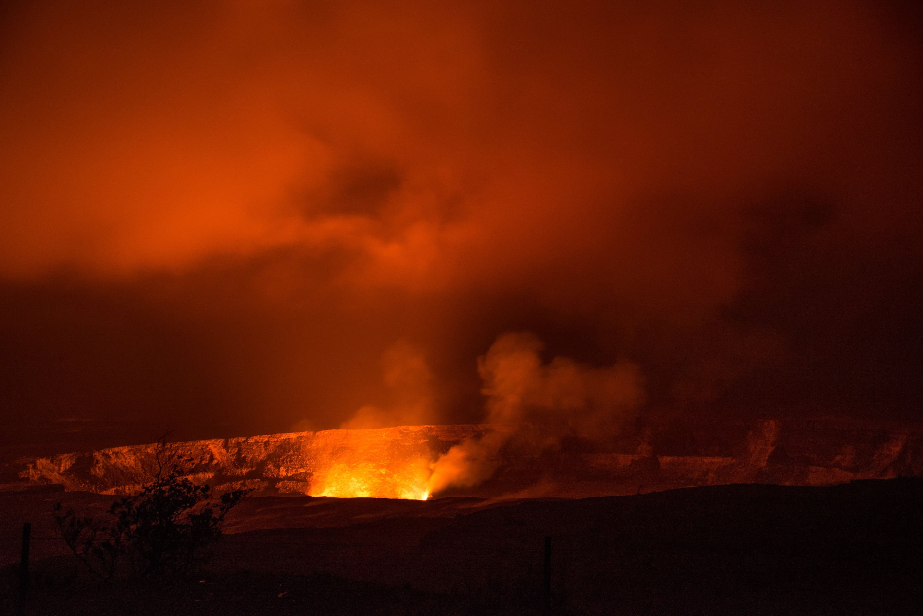 flowing, flame, stars, accidents and disasters, erupting, eruption, fire, landscape, hot, pollution, heat - temperature, island, smoke - physical structure, HD Wallpaper
