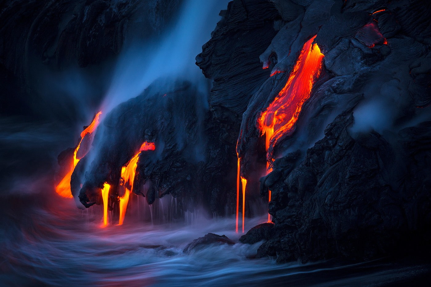 tom kualii nature rocks sea volcano smoke volcanic eruption lava hawaii island, 720P, HD Wallpaper