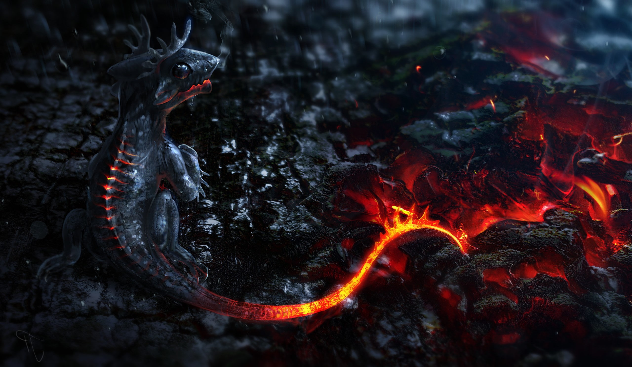 red, close-up, animals in the wild, 2K, island, volcano, magma ashes small tails, no people, animal, bird, mouth open, burning, animal themes, nature, HD Wallpaper