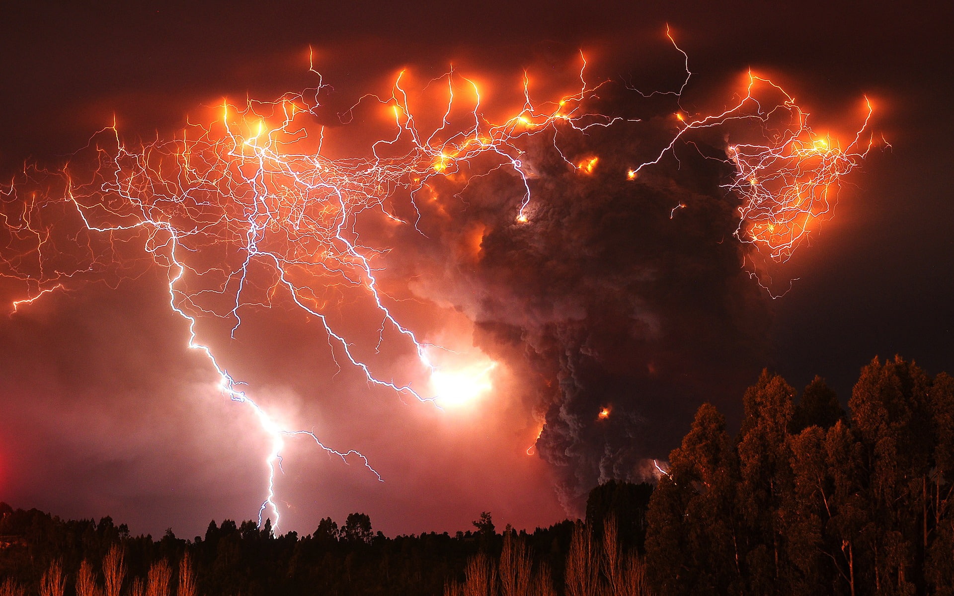 sign, no people, beauty in nature, nature, dramatic sky, eruption, thunderstorm, illuminated, volcanic, warning sign, digital, extreme weather, HD Wallpaper