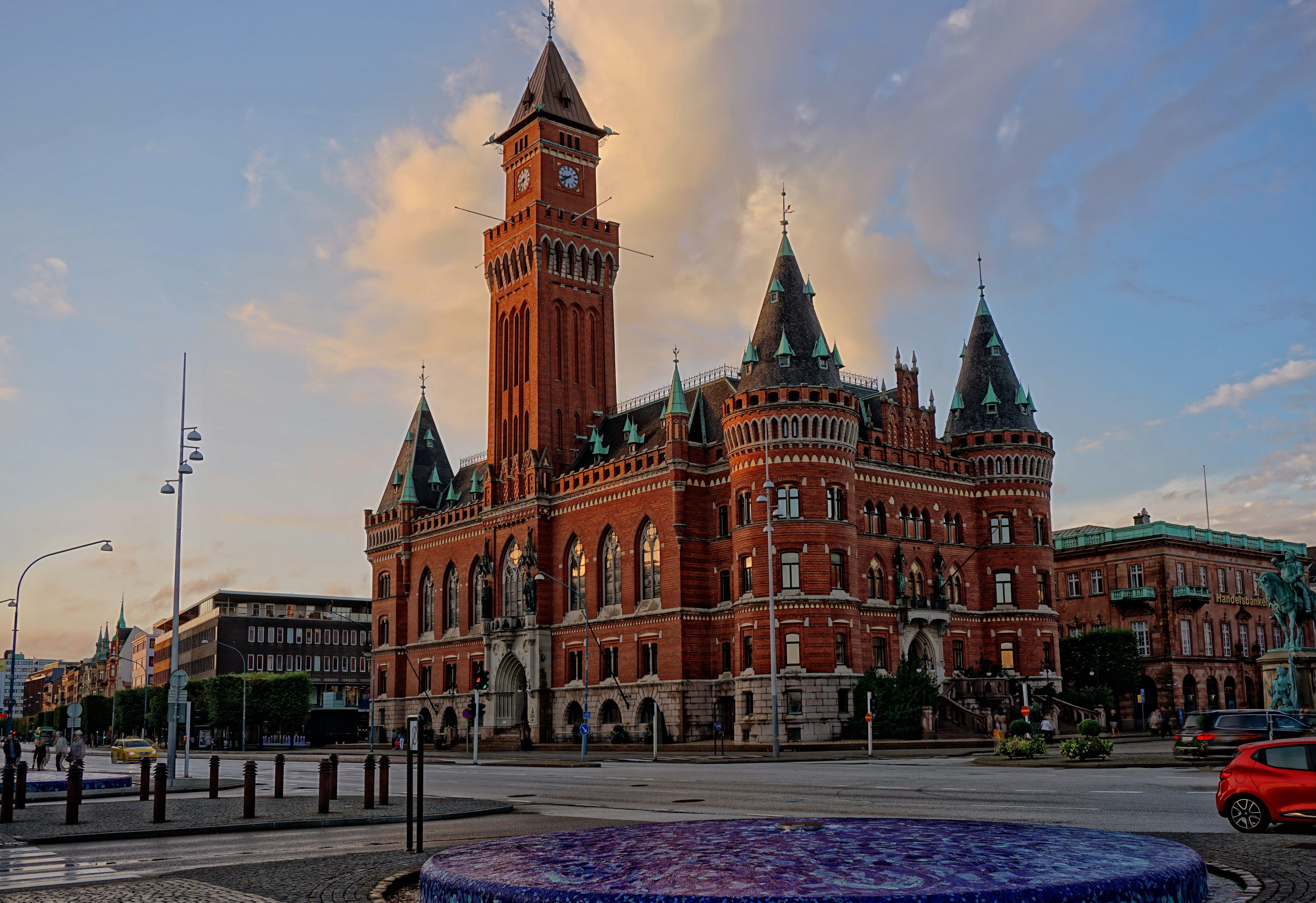 tourism, the past, home, government, building, city, sweden, helsingborg, 5K, travel, tall - high, mood, spire, street, religion, town hall, incidental people, HD Wallpaper