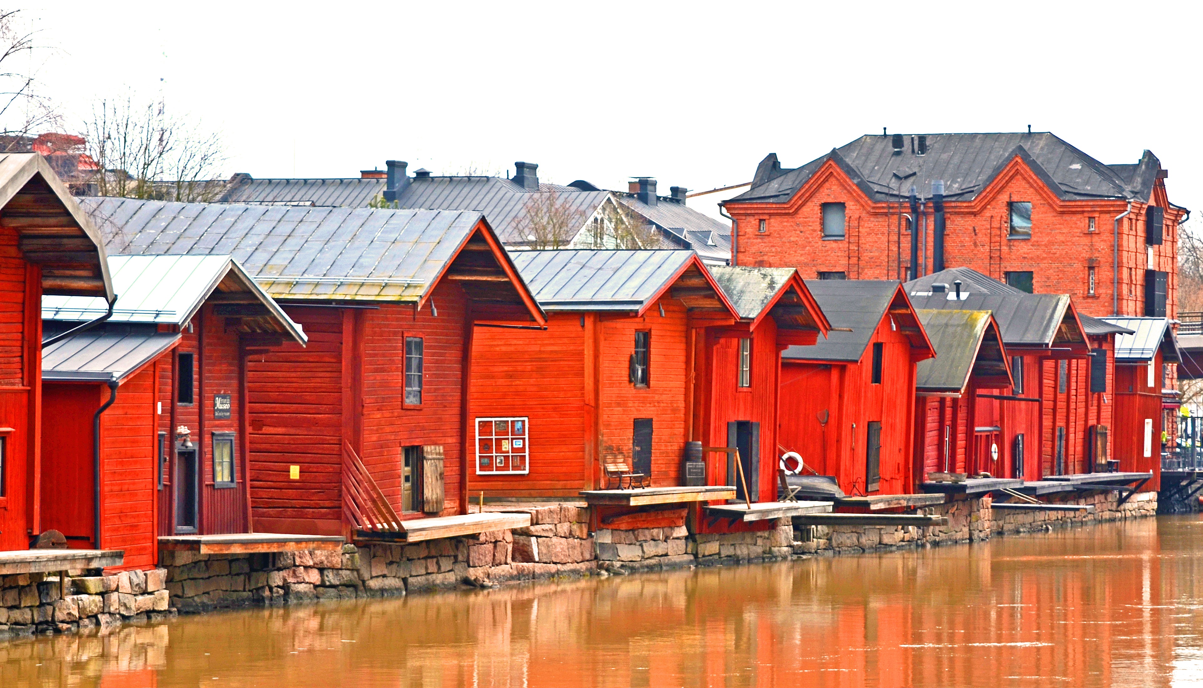 nature, water, scandinavia, finnish, built structure, reflection, 4K, row house, transportation, porvoo, river, house, day, waterfront, architecture, building, HD Wallpaper