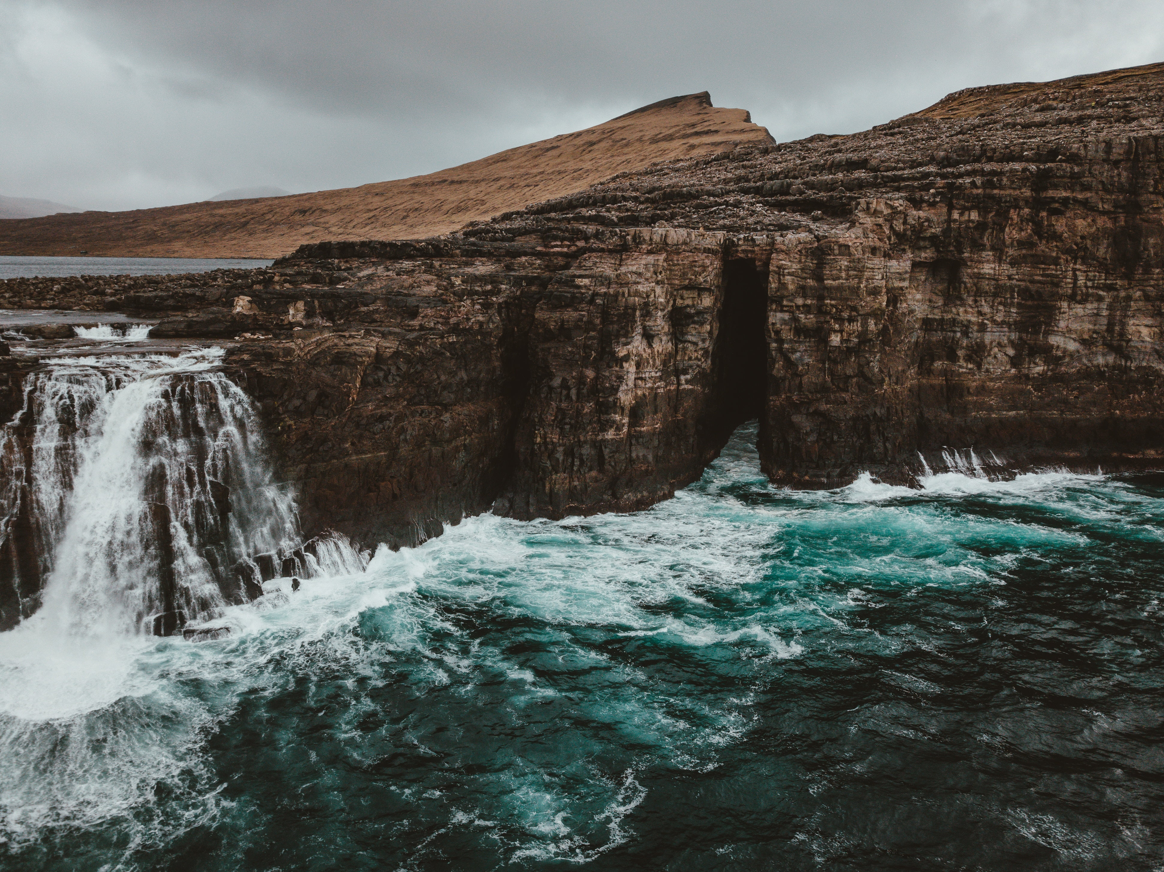 sea, gullfoss Falls, 4K, water, river, falling, travel Destinations, rock - Object, vatnavegur, day, power in nature, no People, non-urban scene, power, HD Wallpaper