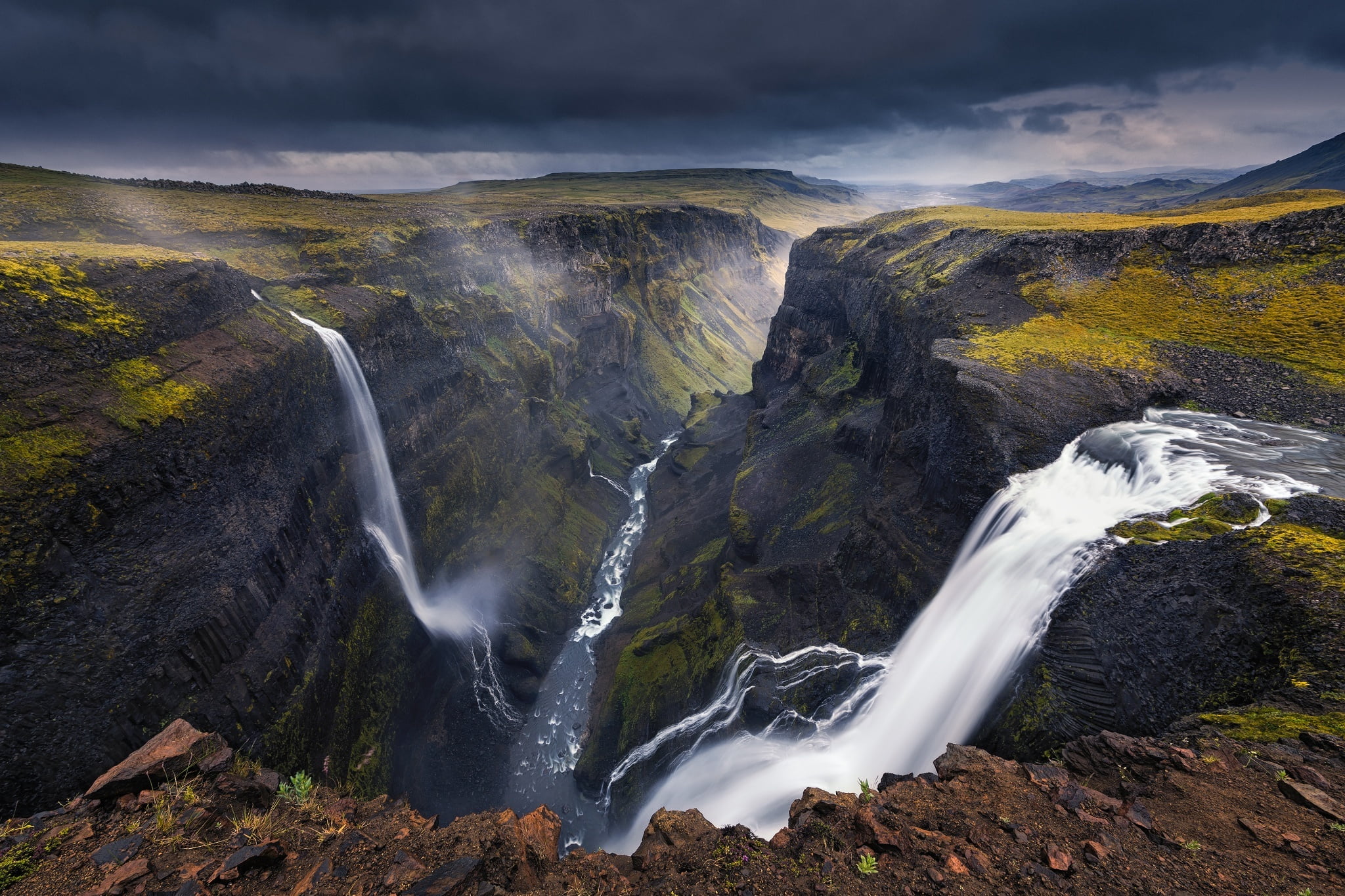 scenics - nature, rock, power in nature, fjord, speed, gorge, land, travel, fog, scandinavia, nature, canyon, 1080P, europe, moss, summer, environment, HD Wallpaper