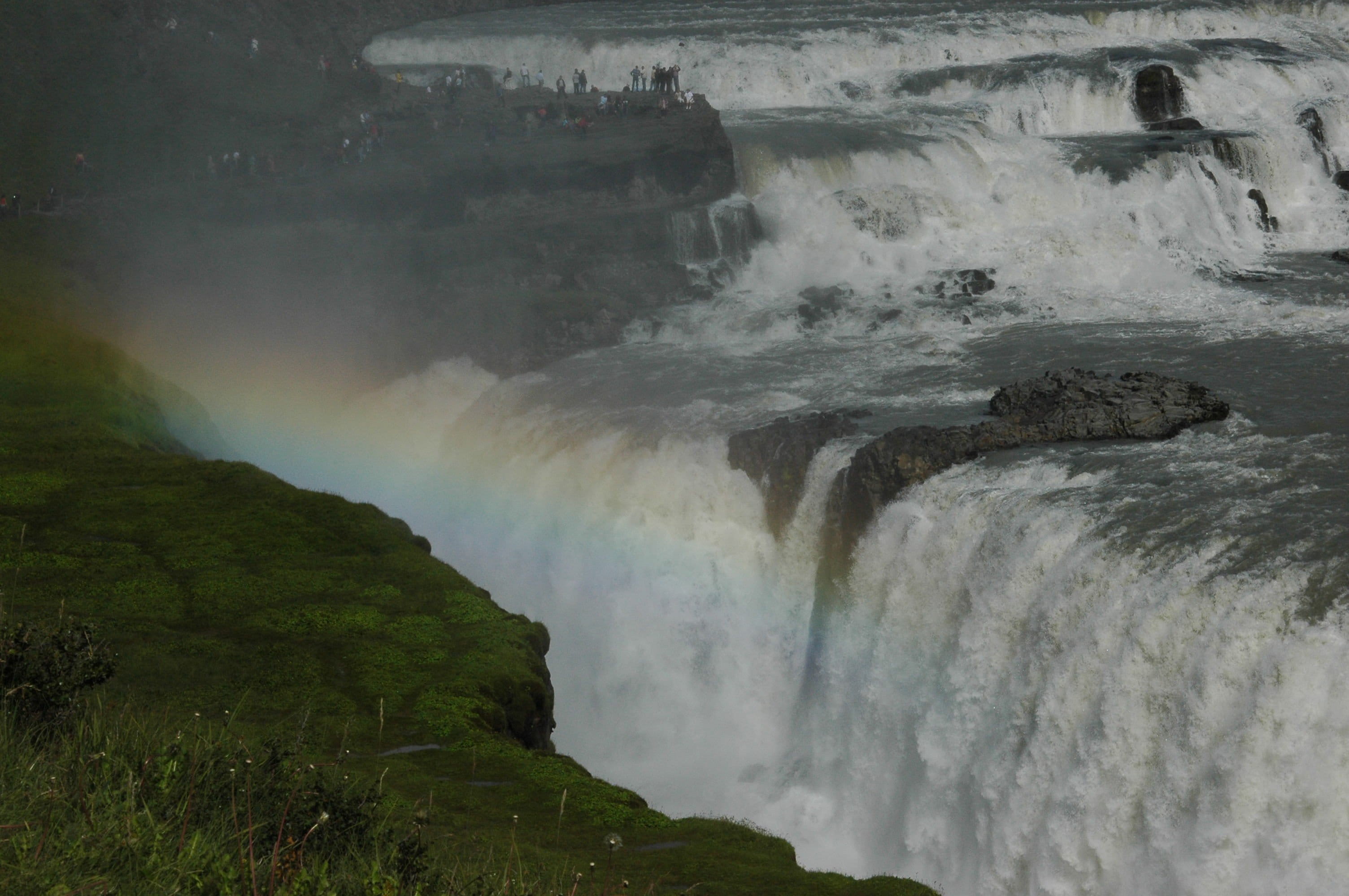landscape, water power, tourism, non-urban scene, Gullfoss, river, no people, environment, power, flowing water, waterfall, outdoors, Water, day, fog, nature, HD Wallpaper