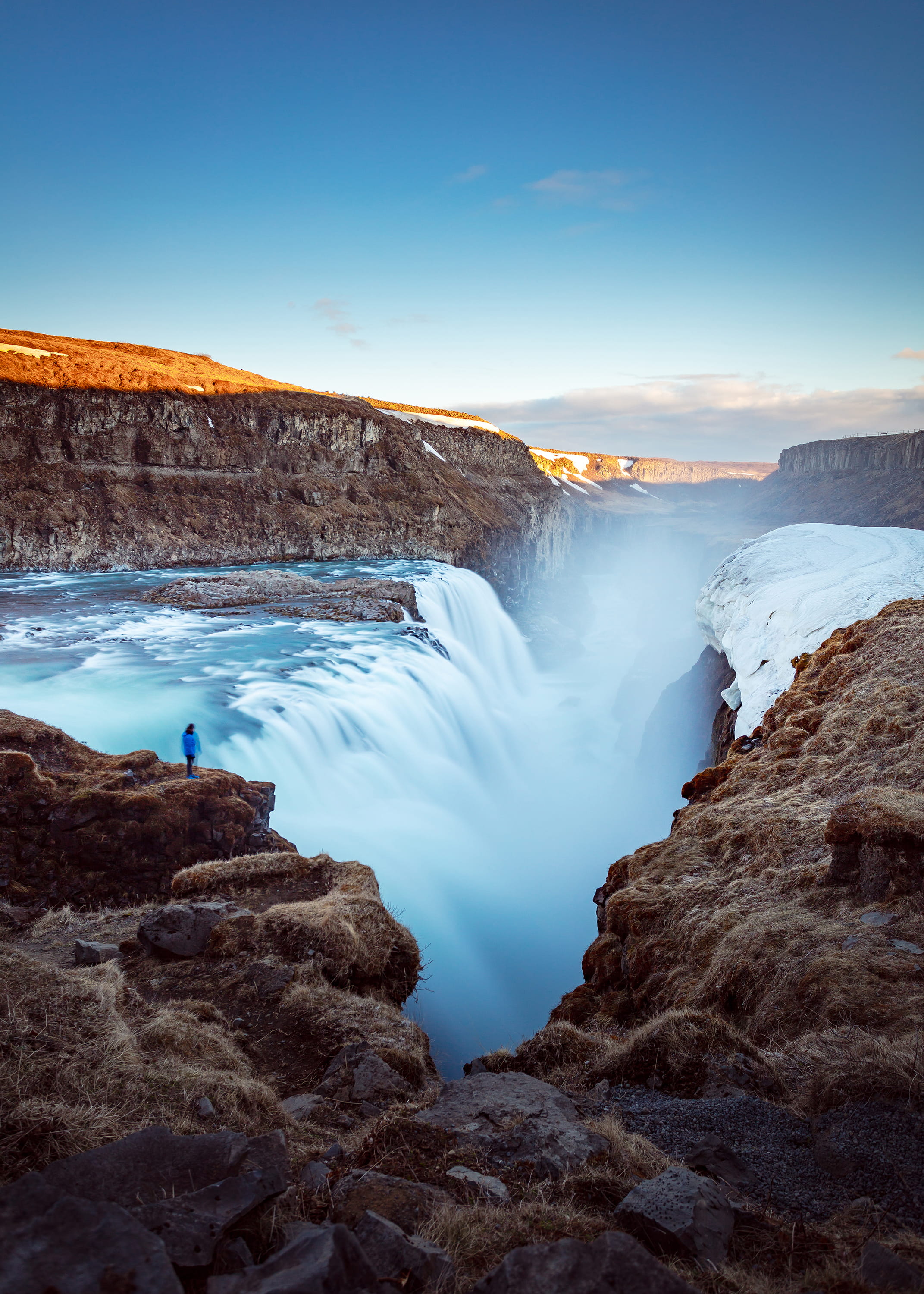 sky, rock - Object, motion, daytime, cliff, tranquil scene, no people, environment, scenics, morning, 2K, long exposure, land, iceland, waterfalls, standing, Phone HD Wallpaper