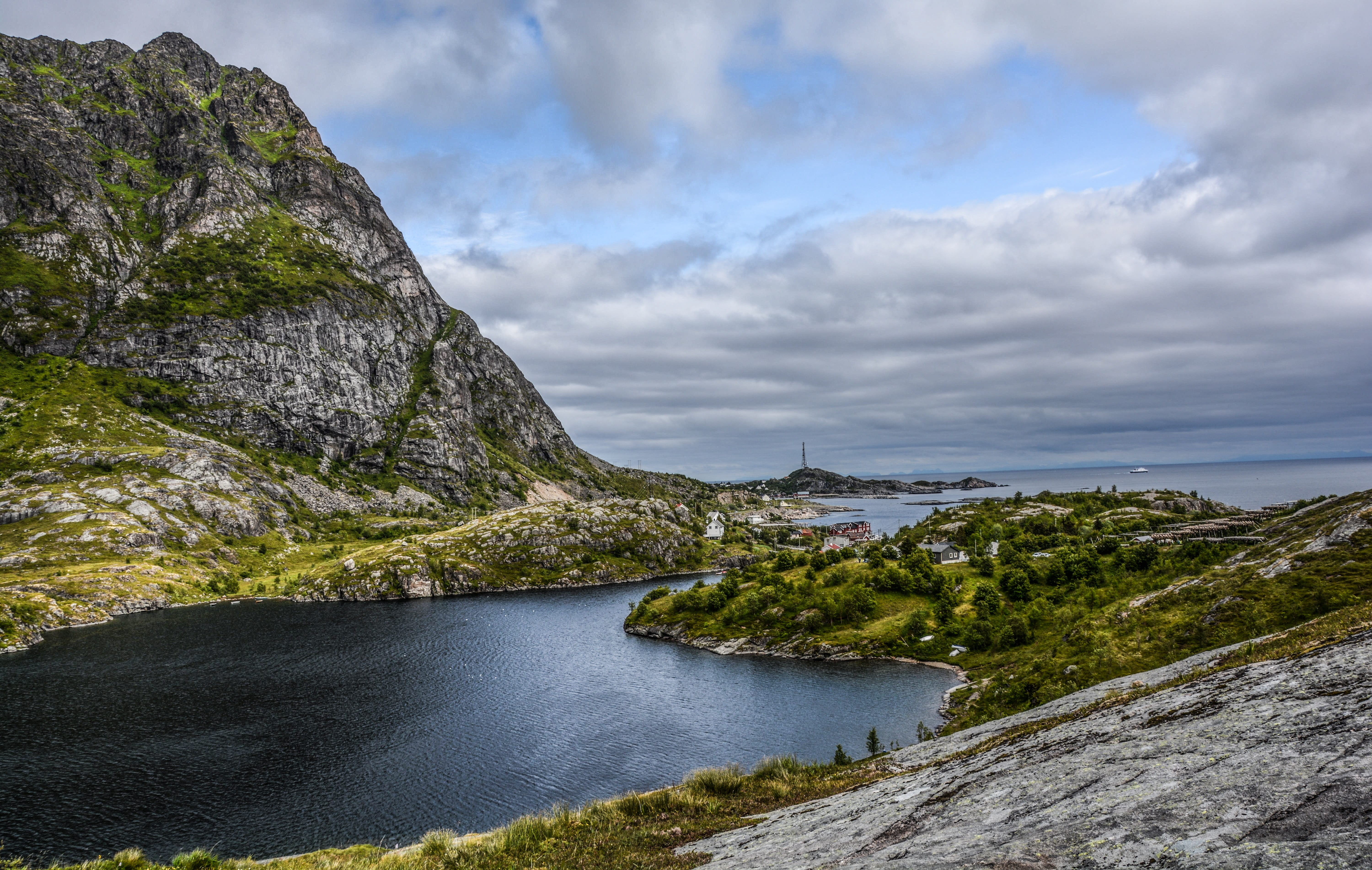 plant, north, day, hill, travel, norway, idyllic, outdoors, tranquil scene, river, non-urban scene, scenery, rock - Object, nordic, scenics, land, green Color, HD Wallpaper