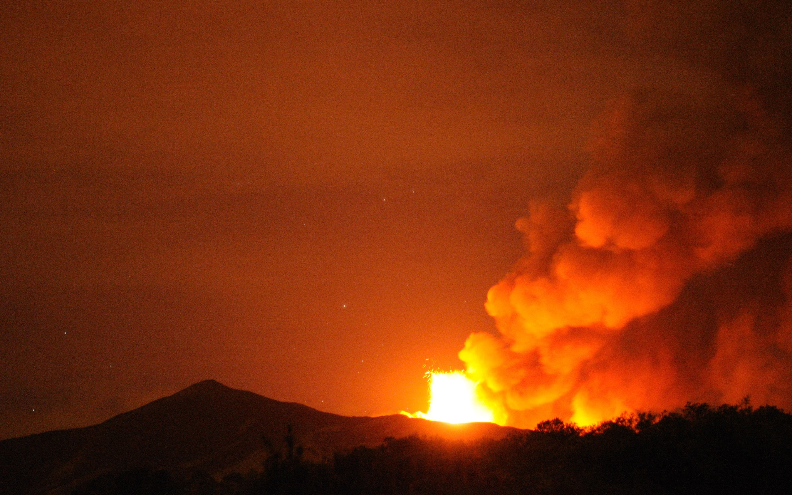 2K, Night, Japan, Eruption, Volcano, Sakurajima, HD Wallpaper