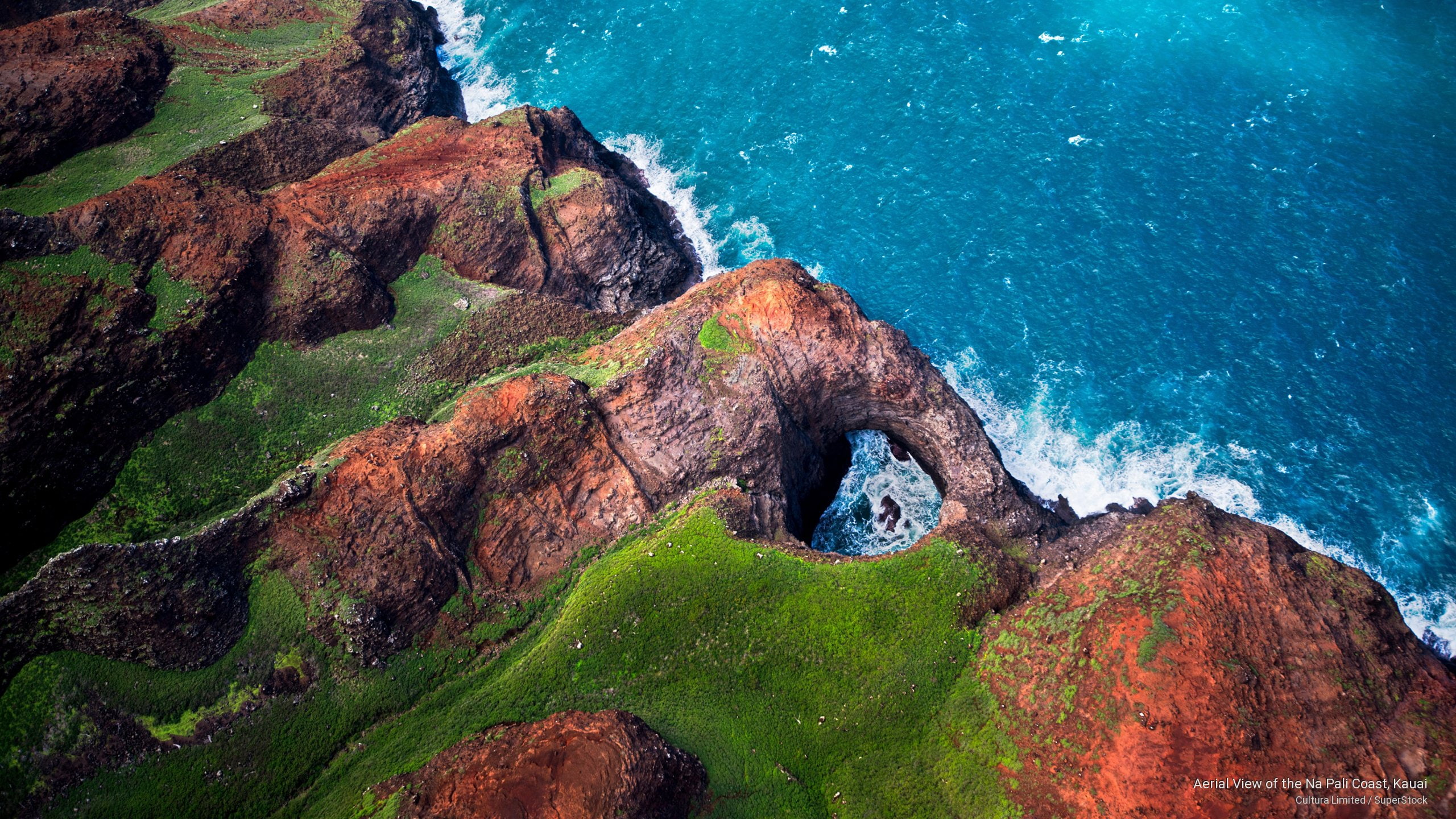 aerial, kauai, na, view, 2K, Islands, coast, pali, HD Wallpaper