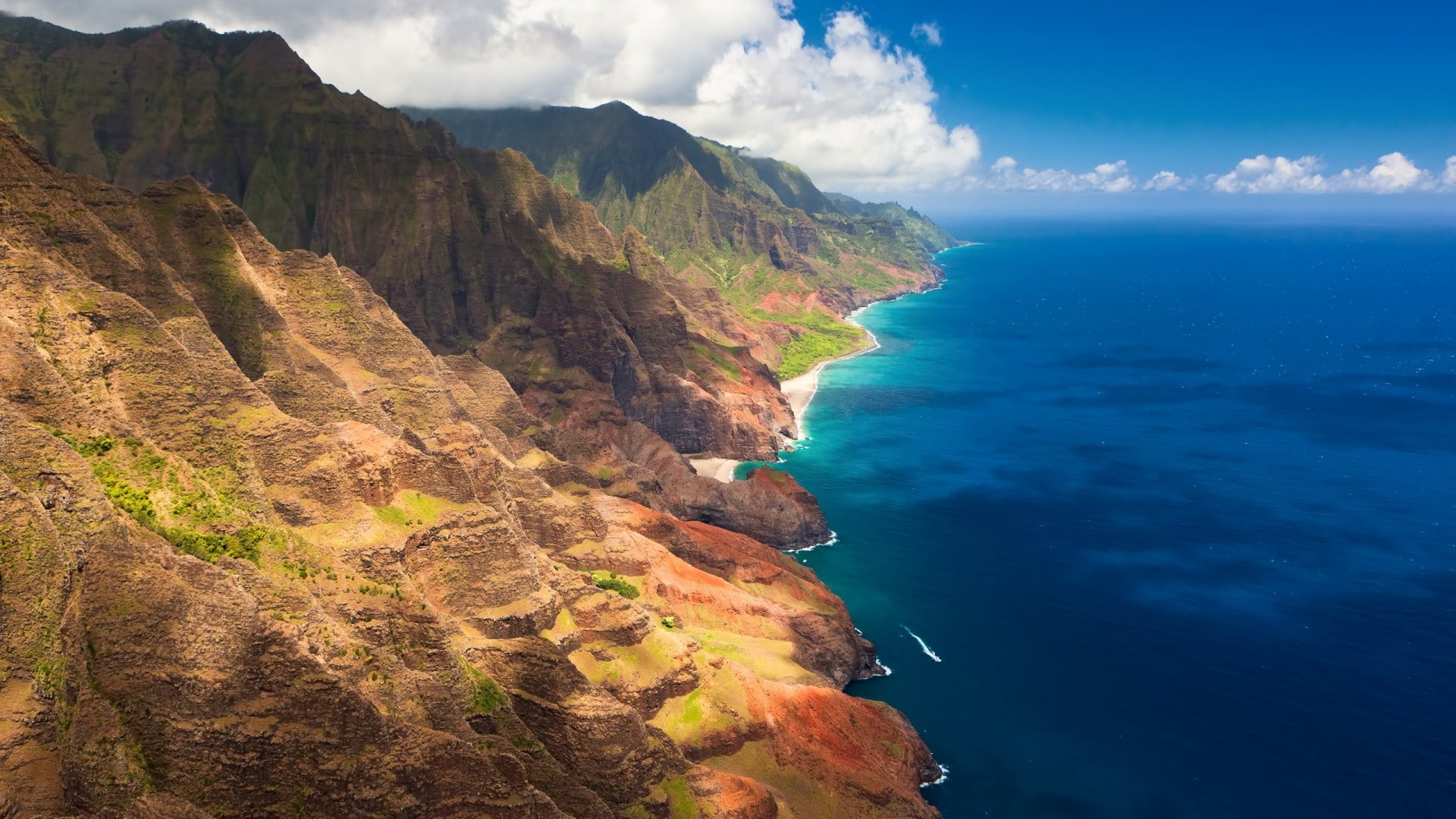 1080P, sea, landscape, Hawaii, Coast, Na Pali Coast, HD Wallpaper