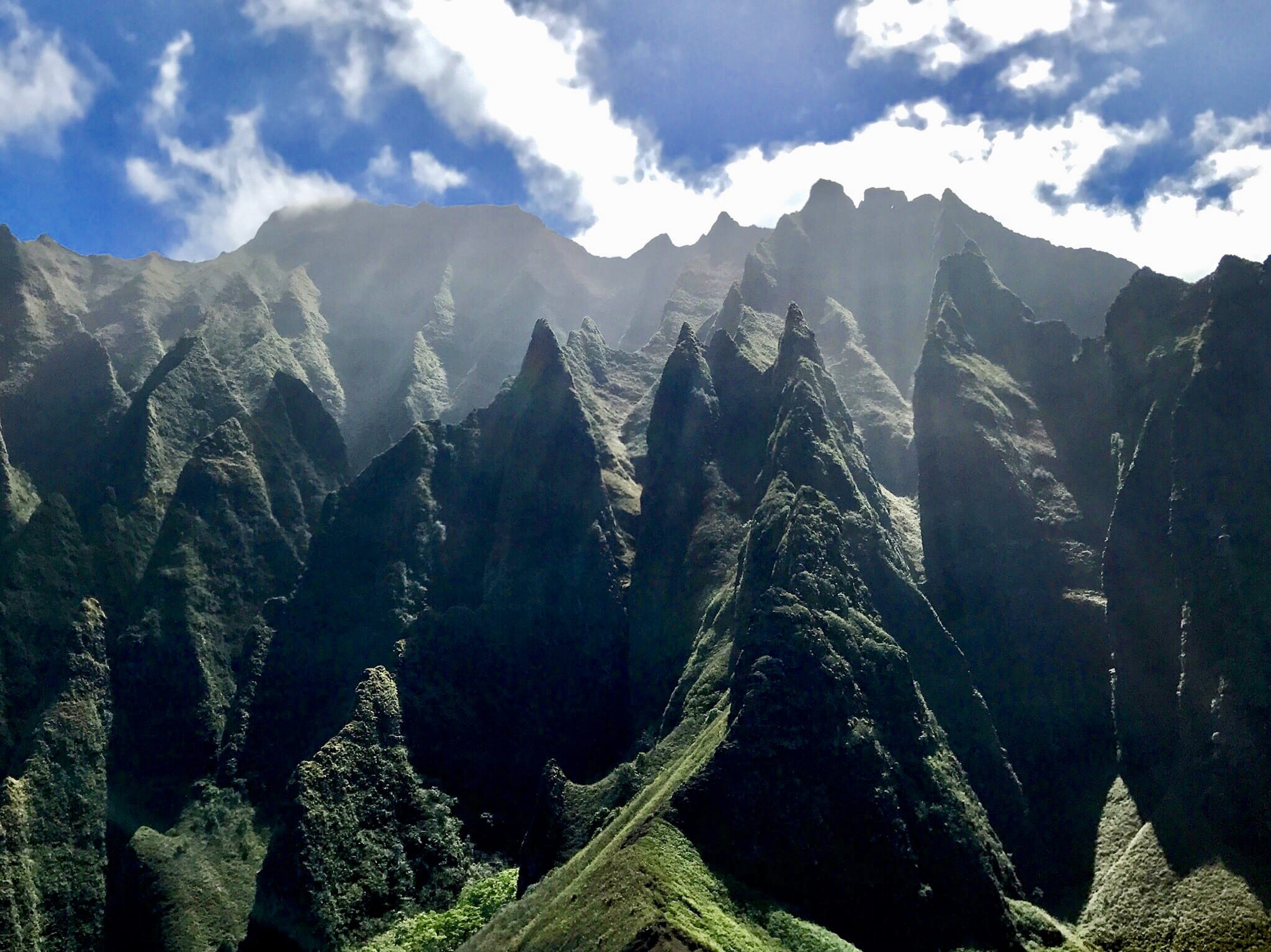 land, nature, mountain peak, formation, scenics - nature, tranquility, kauai, no people, sky, rock, non-urban scene, kapaa, landscape, beauty in nature, HD Wallpaper