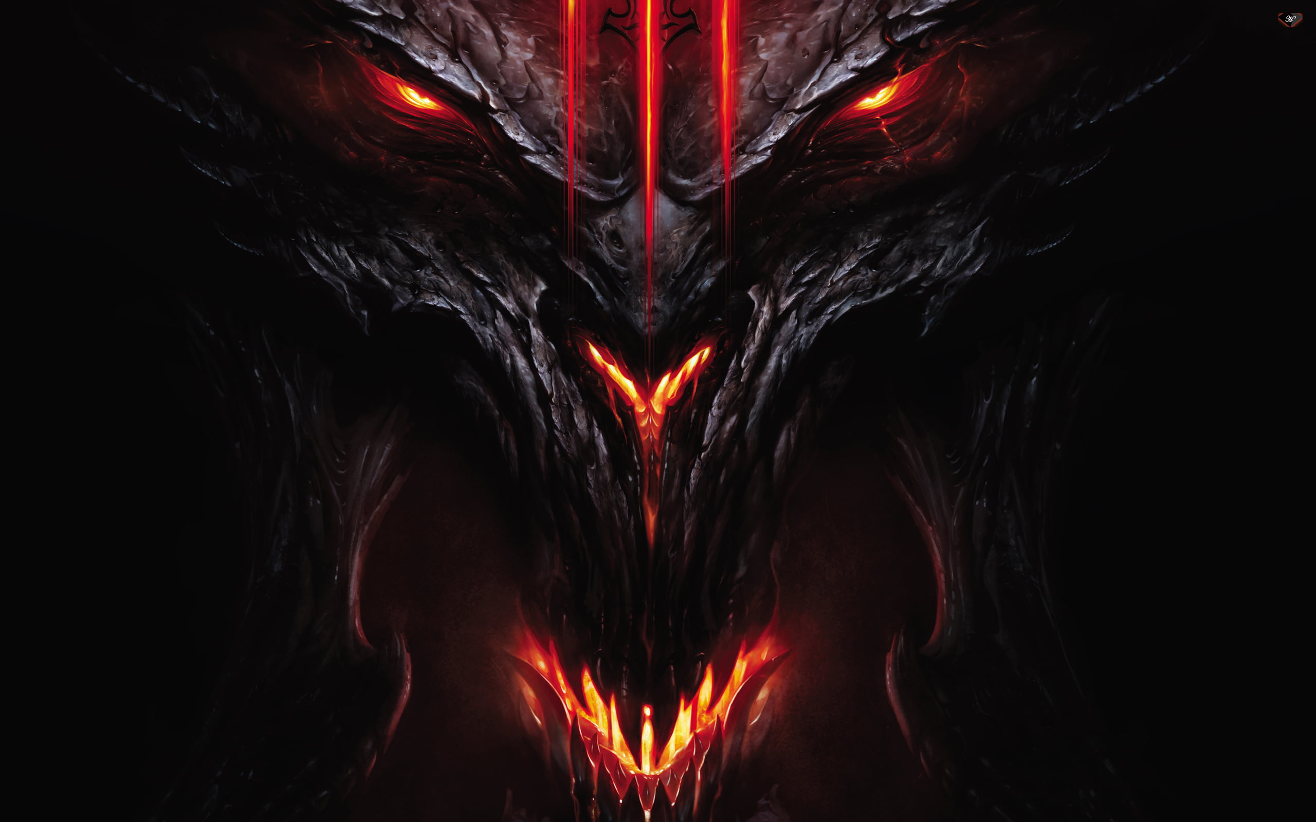 warning sign, sign, geology, halloween, Diablo III, glowing, spooky, dark, close-up, orange color, demon, red, volcano, heat - temperature, Devil, 2K, HD Wallpaper