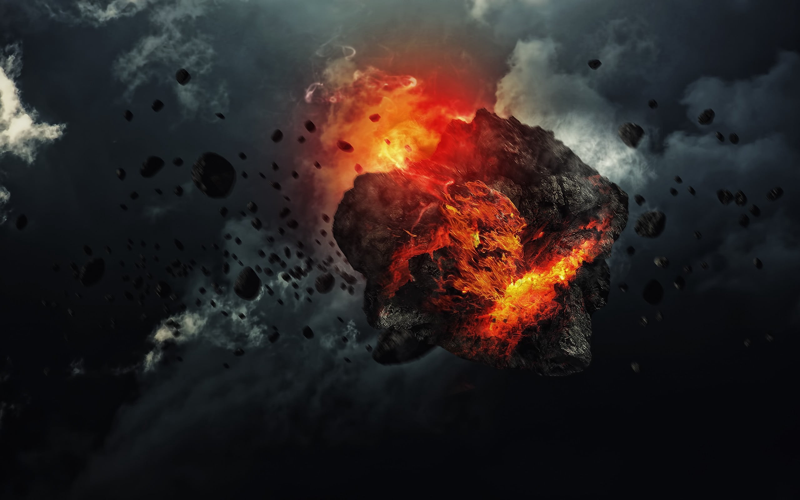 danger, fire - Natural Phenomenon, environment, burning, sky, heat - Temperature, 2K, art, nature, disaster, flame, beauty in nature, motion, dark, night, HD Wallpaper