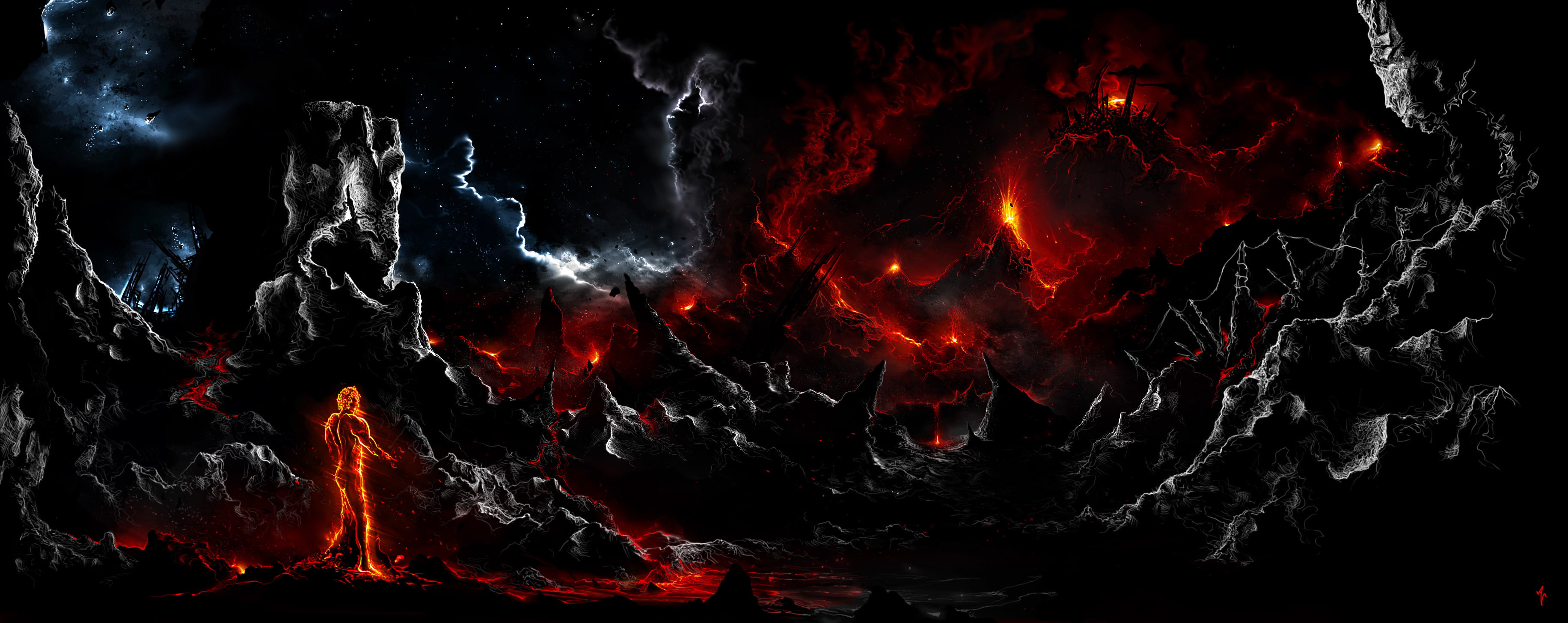 bonfire, exploding, glowing, flame, hell, power, burning, erupting, black background, no people, sign, fireplace, fire, volcano, yellow, burnt, firewood, HD Wallpaper