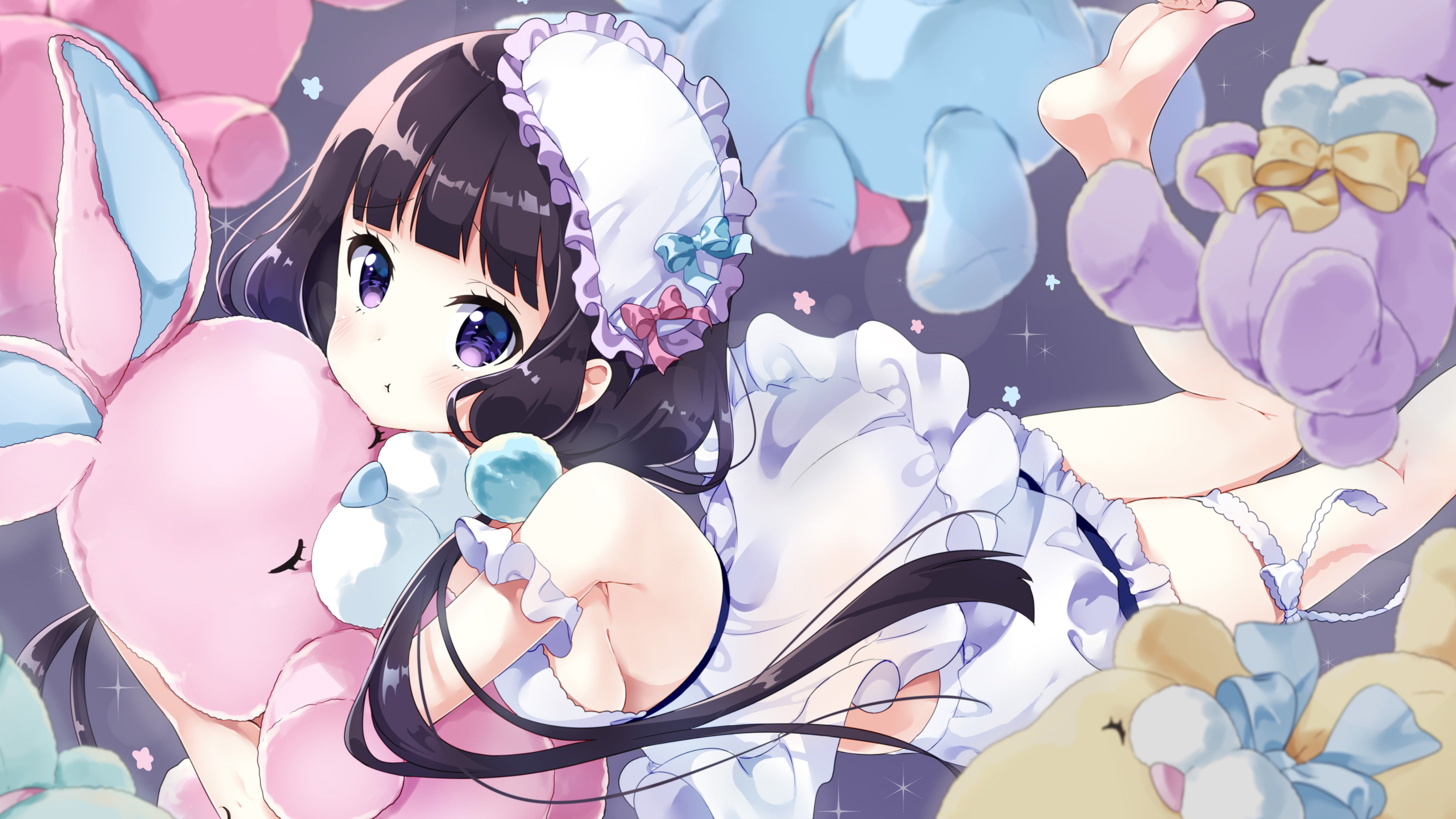 BLEND-S, fan art, brunette, dark hair, white dress, anime, Blend S, white skin, 4K, anime girls, Sakuranomiya Maika, HD Wallpaper