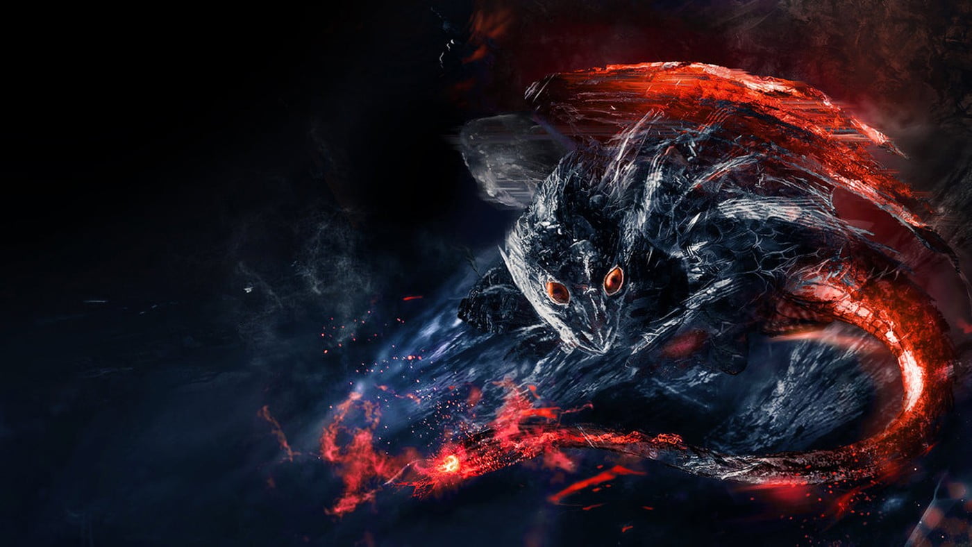 burnt, heat - temperature, night, water, monster, motion, 720P, black, power in nature, red, no people, smoke - physical structure, fire, nature, HD Wallpaper