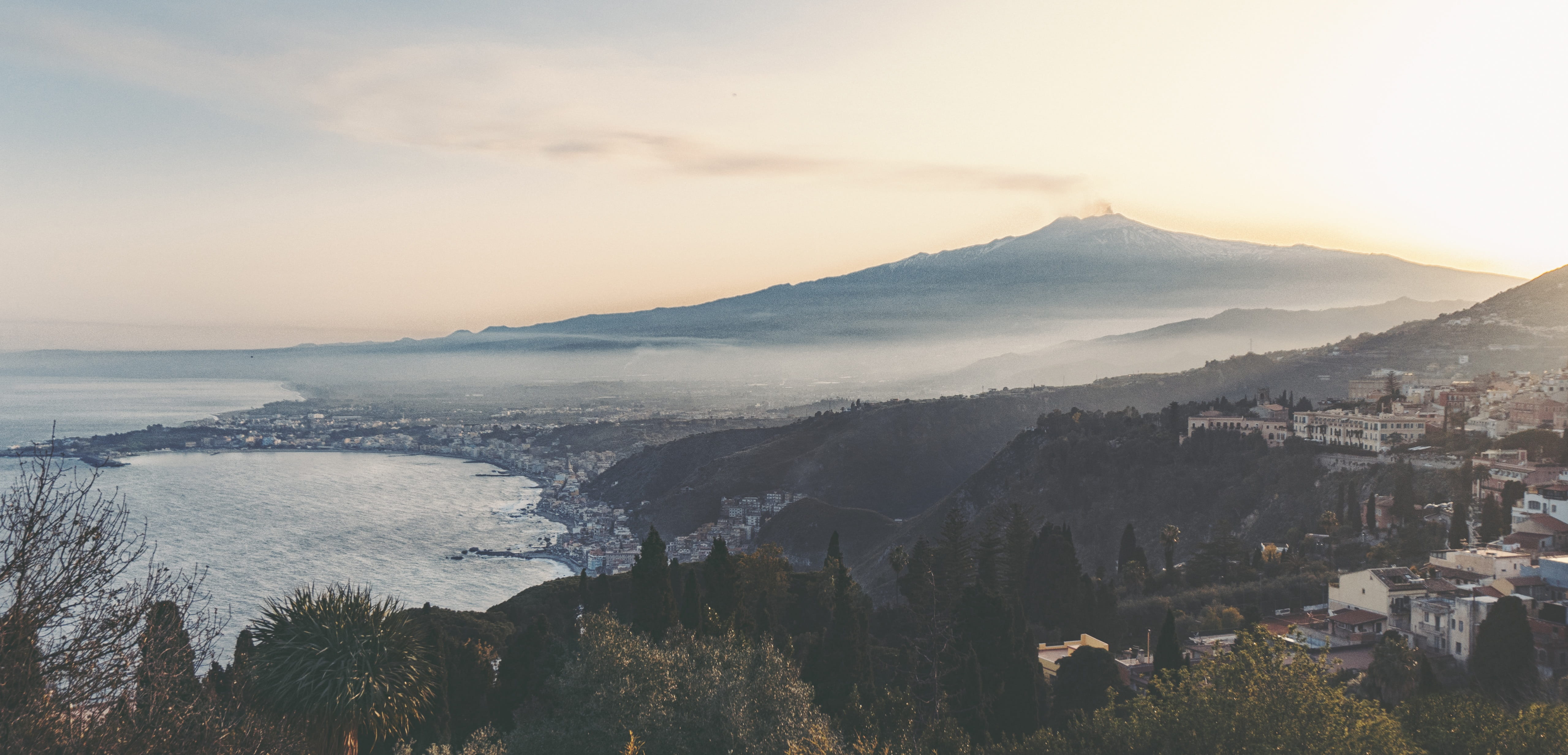 city, sicily, no people, italy, travel destinations, built structure, sea, cloud - sky, costa, cityscape, mountain range, environment, scenics - nature, HD Wallpaper