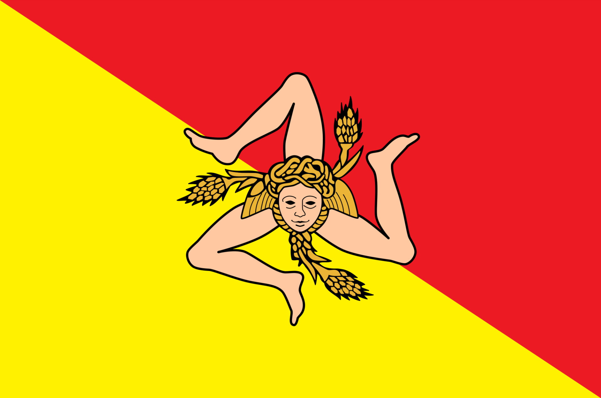 1080P, Flags, Flag of Sicily, HD Wallpaper