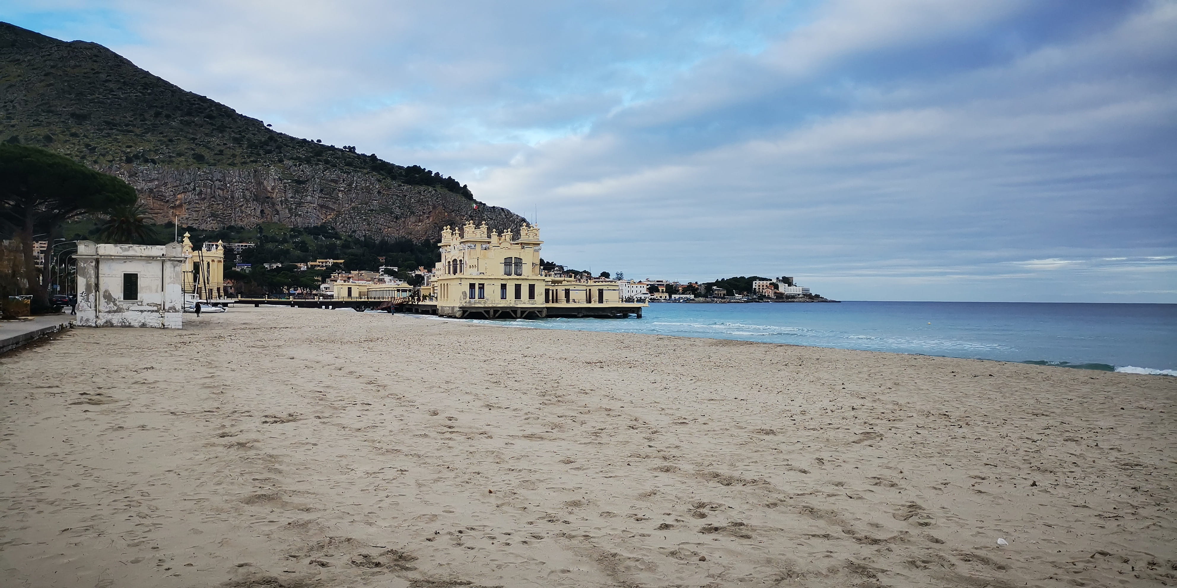 sky, scenics - nature, sea, nature, travel destinations, beach, building exterior, beauty in nature, no people, water, palermo, coastline, built structure, HD Wallpaper