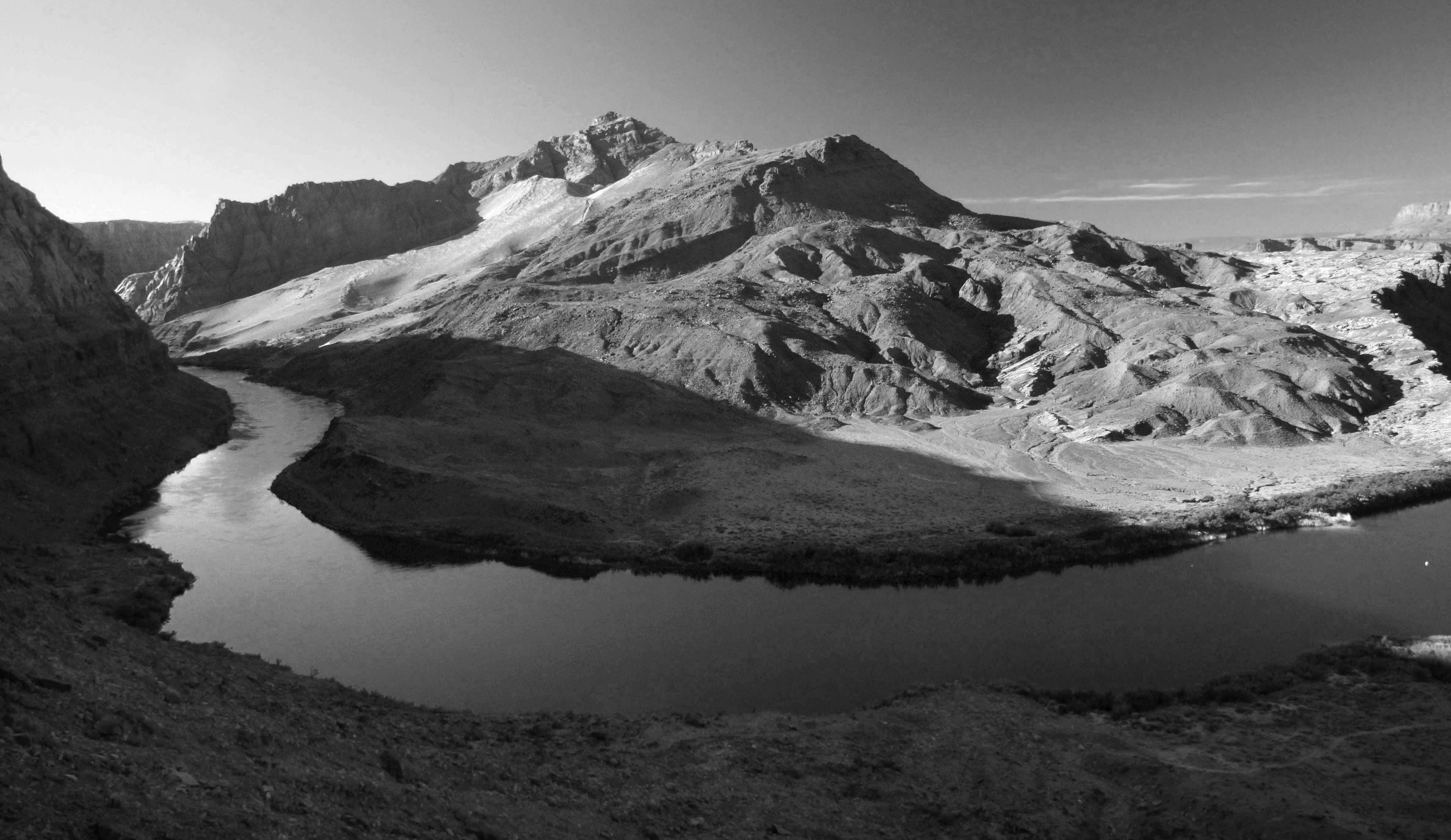 etna, outdoors, water, rock - object, mount, sky, mountain peak, river, black-and-white, snow, scenic, tranquility, lake, mountain, solid, environment, HD Wallpaper