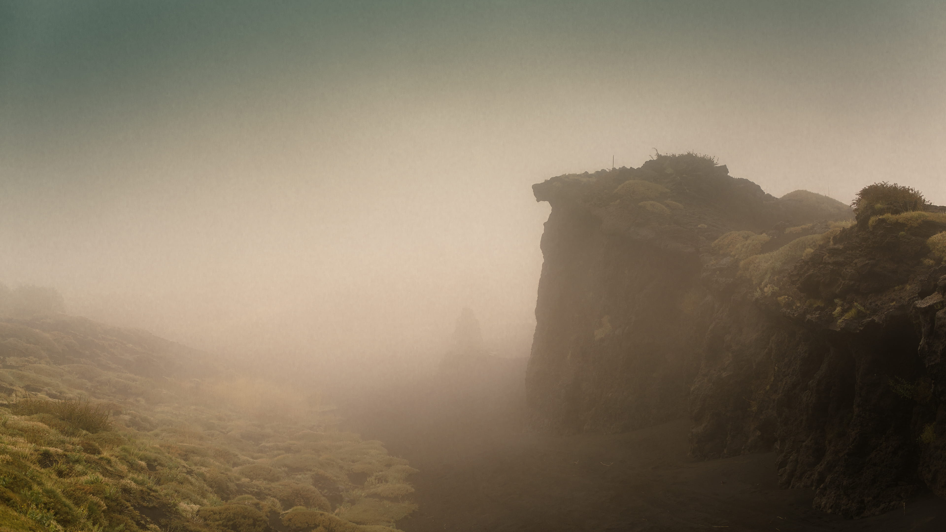 sky, italy, land, fog, mountain, 4K, scenics - nature, rock - object, hell, tranquility, history, nature, dark, no people, environment, rock, outdoors, HD Wallpaper