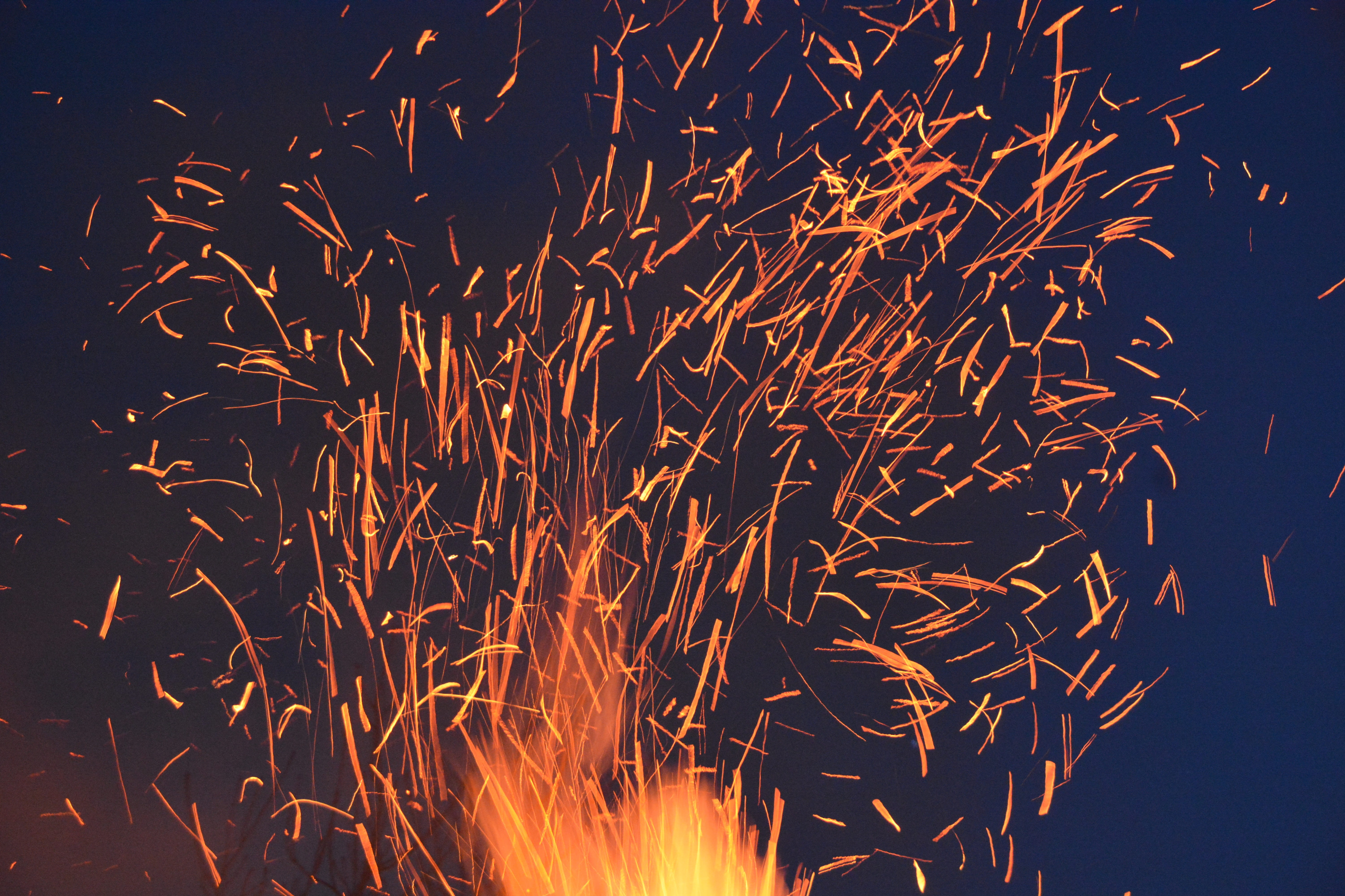 fire - natural phenomenon, firework display, flame, burn, dark, campfire, no people, design, illustration, outdoors, wood fire, bright, spark, heat - temperature, HD Wallpaper