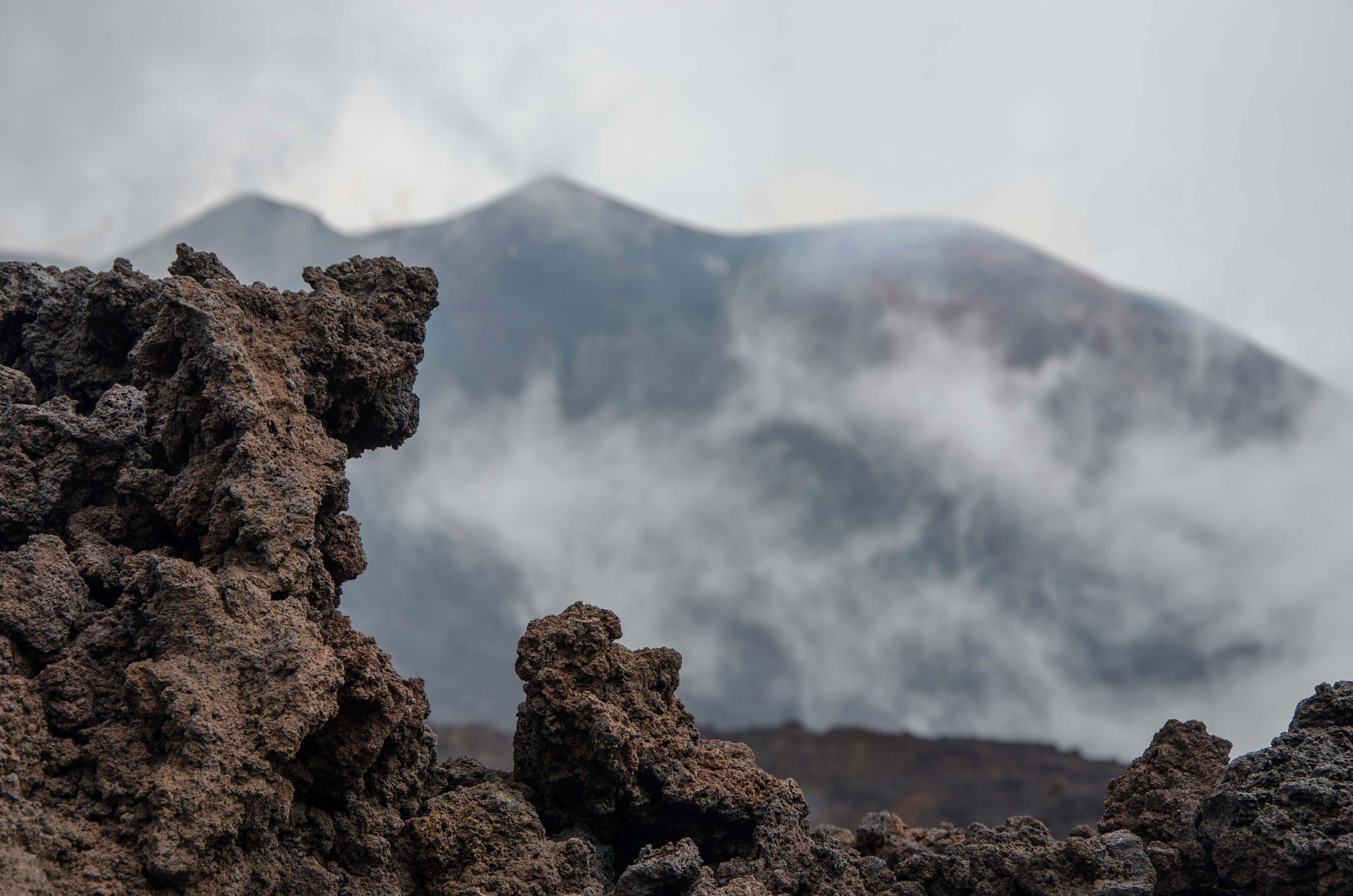 etna, cold, sicily, lava flow, scenics - nature, nature, smoke - physical structure, solid, crater, rock formation, tranquil scene, power in nature, rock, HD Wallpaper