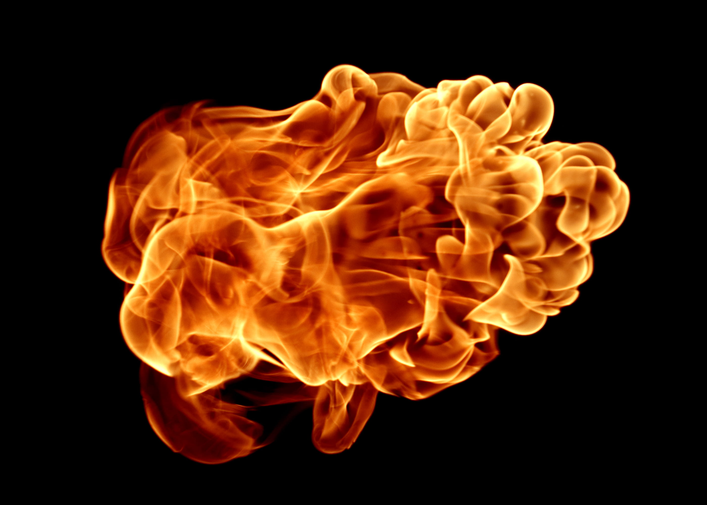 warm, hell, gas, cut out, outburst, burning, heat, abstract, explode, hot, atom, black background, orange, wild, bang, blazing, communication, yellow, detail, HD Wallpaper