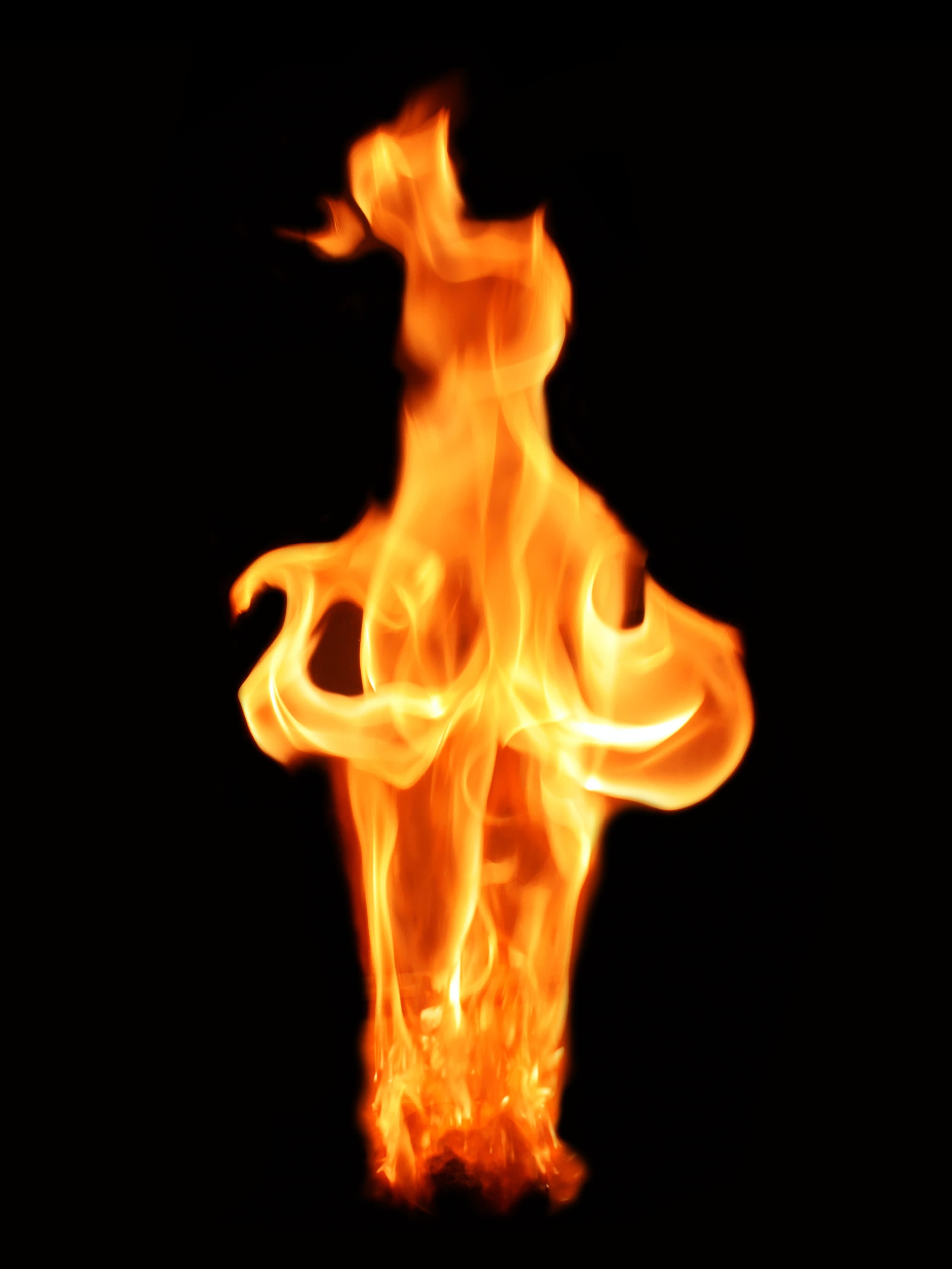 heat, fire - natural phenomenon, orange, heat - temperature, flammable, fuel, bonfire, gas, close-up, orange color, no people, hell, communication, night, Phone HD Wallpaper