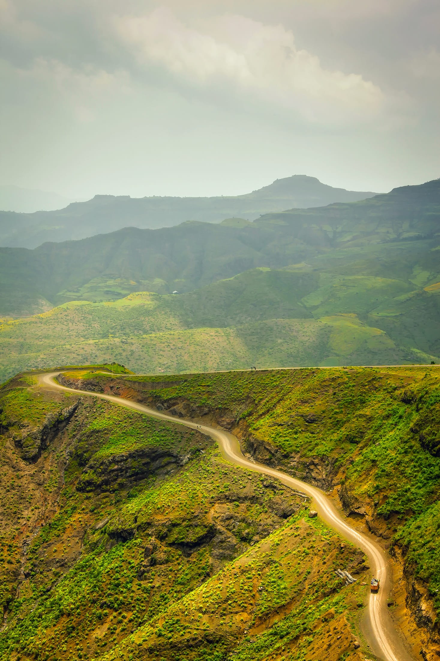 scenics, scenics - nature, rural, tranquility, plant, green color, environment, tree, scenic, country, Ethiopia, Mountains, mountain, nature, Road, Sky, Phone HD Wallpaper