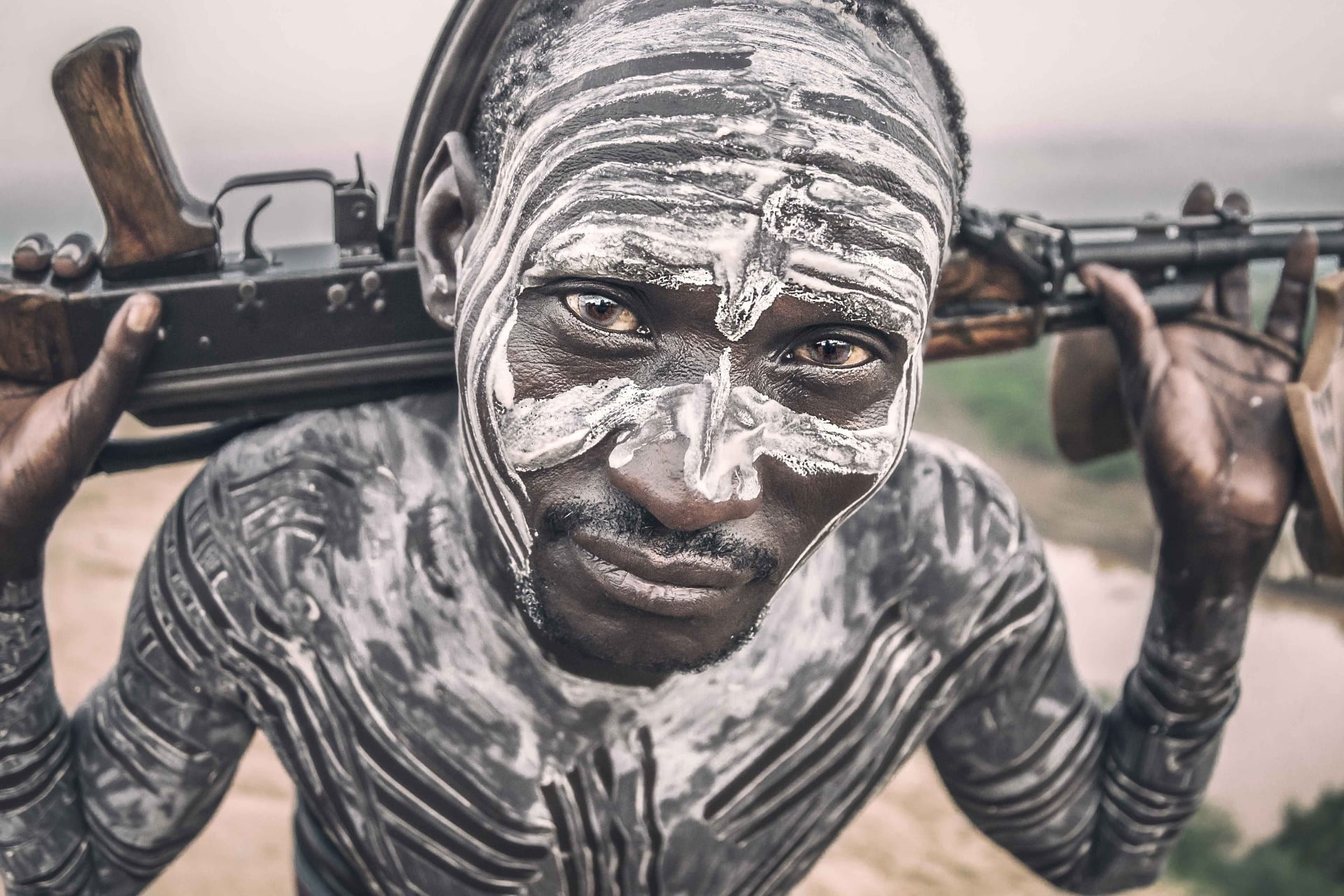 men, 1080P, weapon, Africa, Ethiopia, face, HD Wallpaper