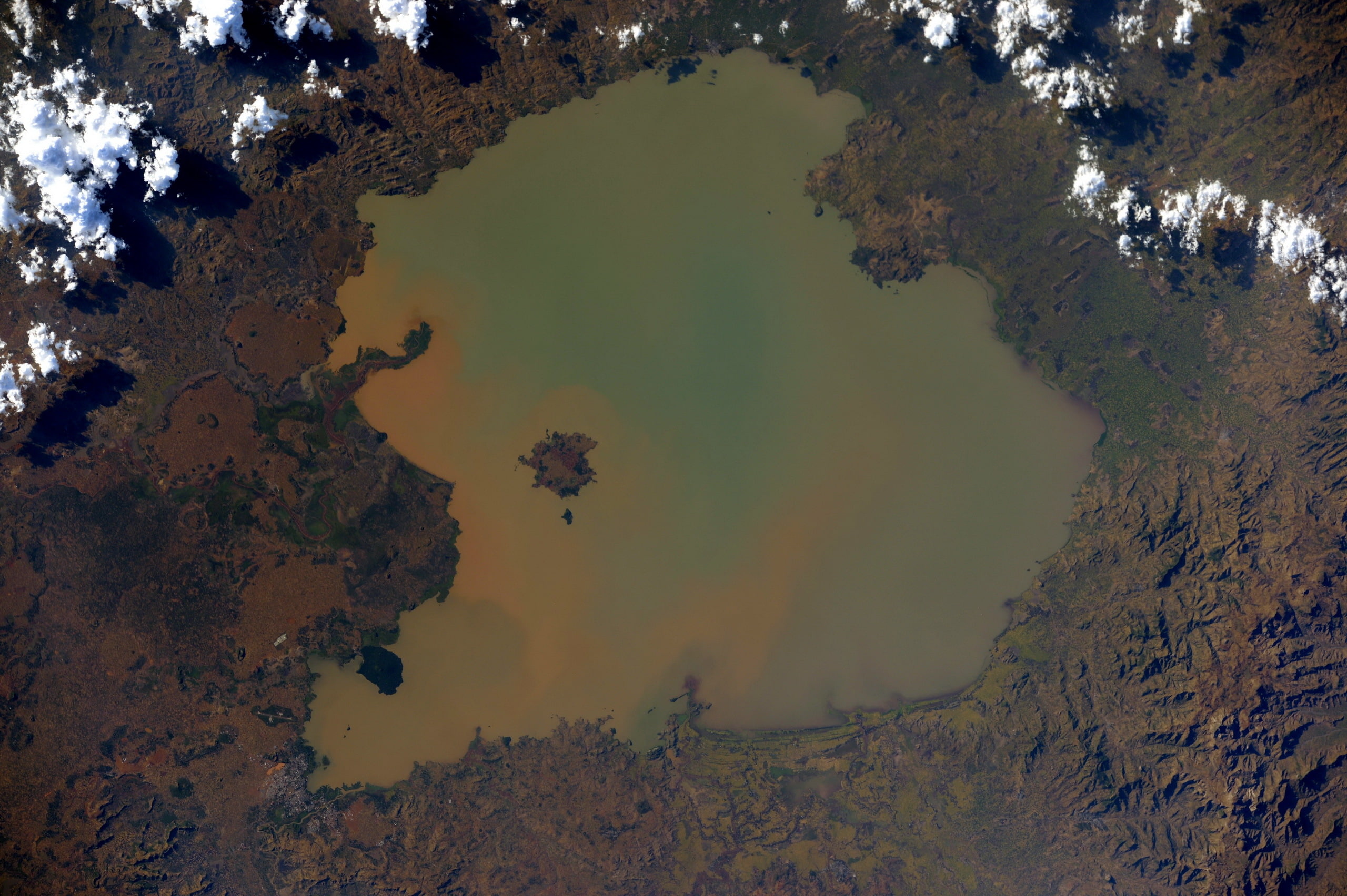 Earth from space, 2K, Lake Tana, Ethiopia, HD Wallpaper