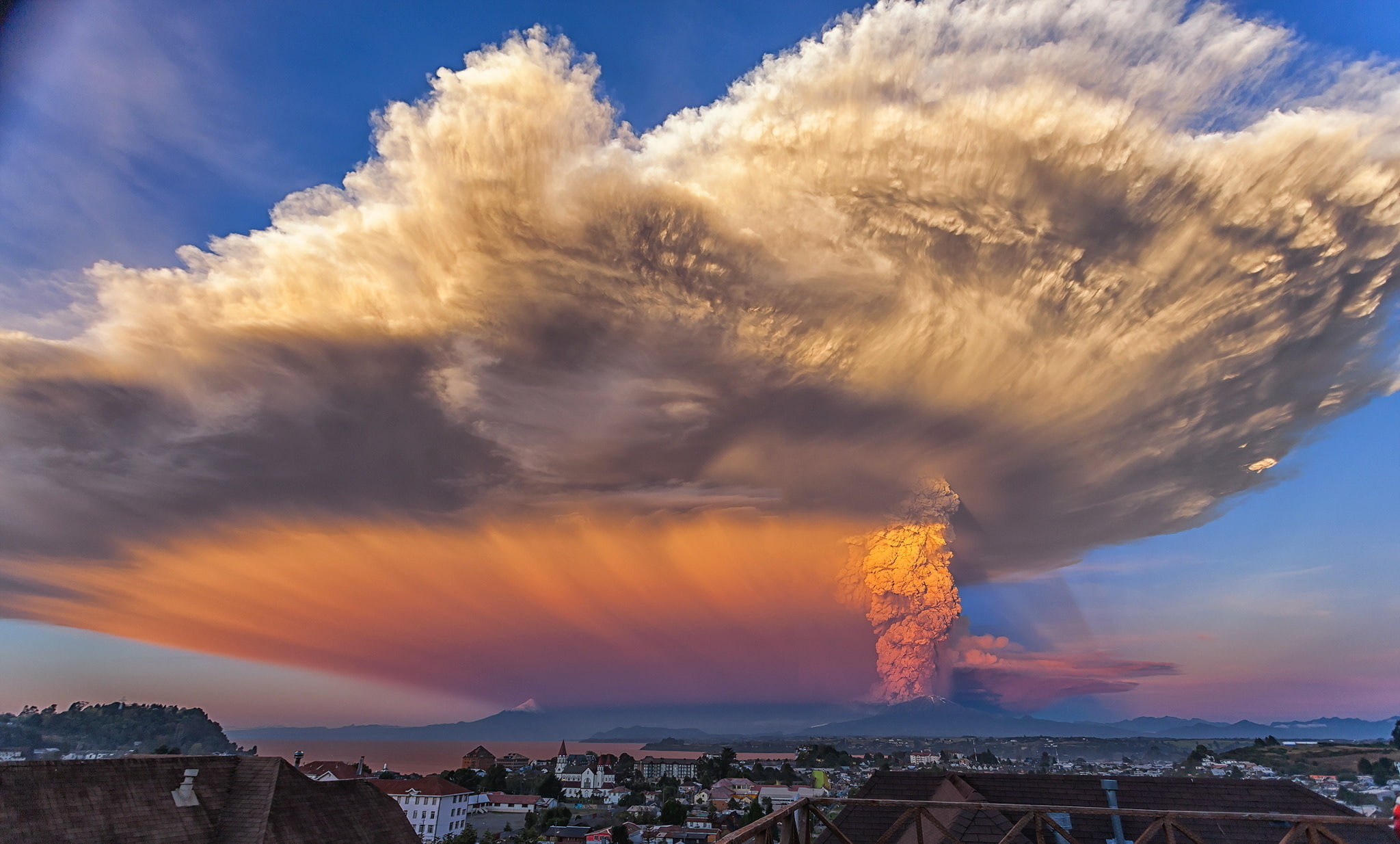 1080P, the eruption, the sky, Volcano Calbuco, ash, HD Wallpaper