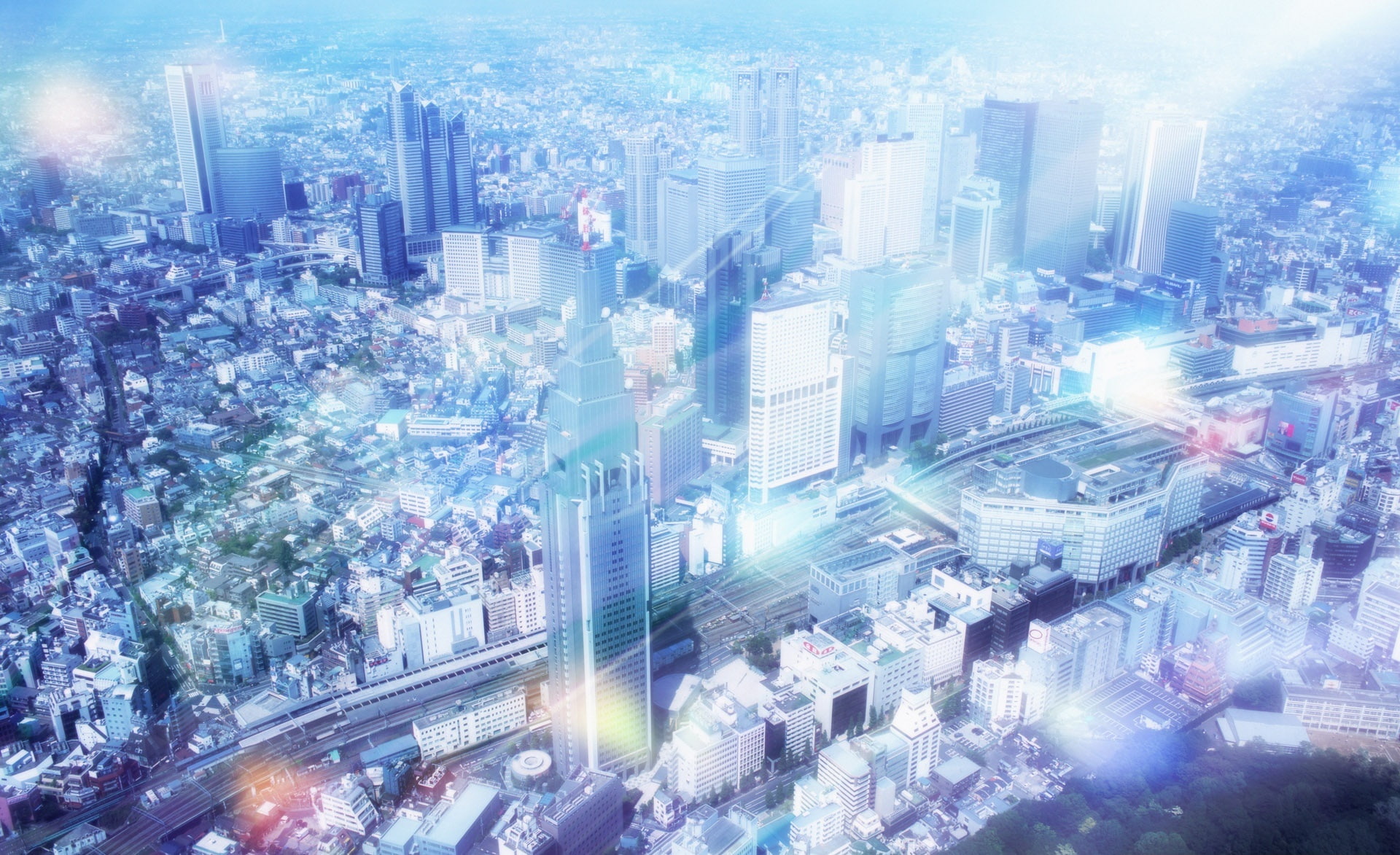 photography, Design, aerial, Creative, 1080P, daytime, Aero, city, skyline, HD Wallpaper