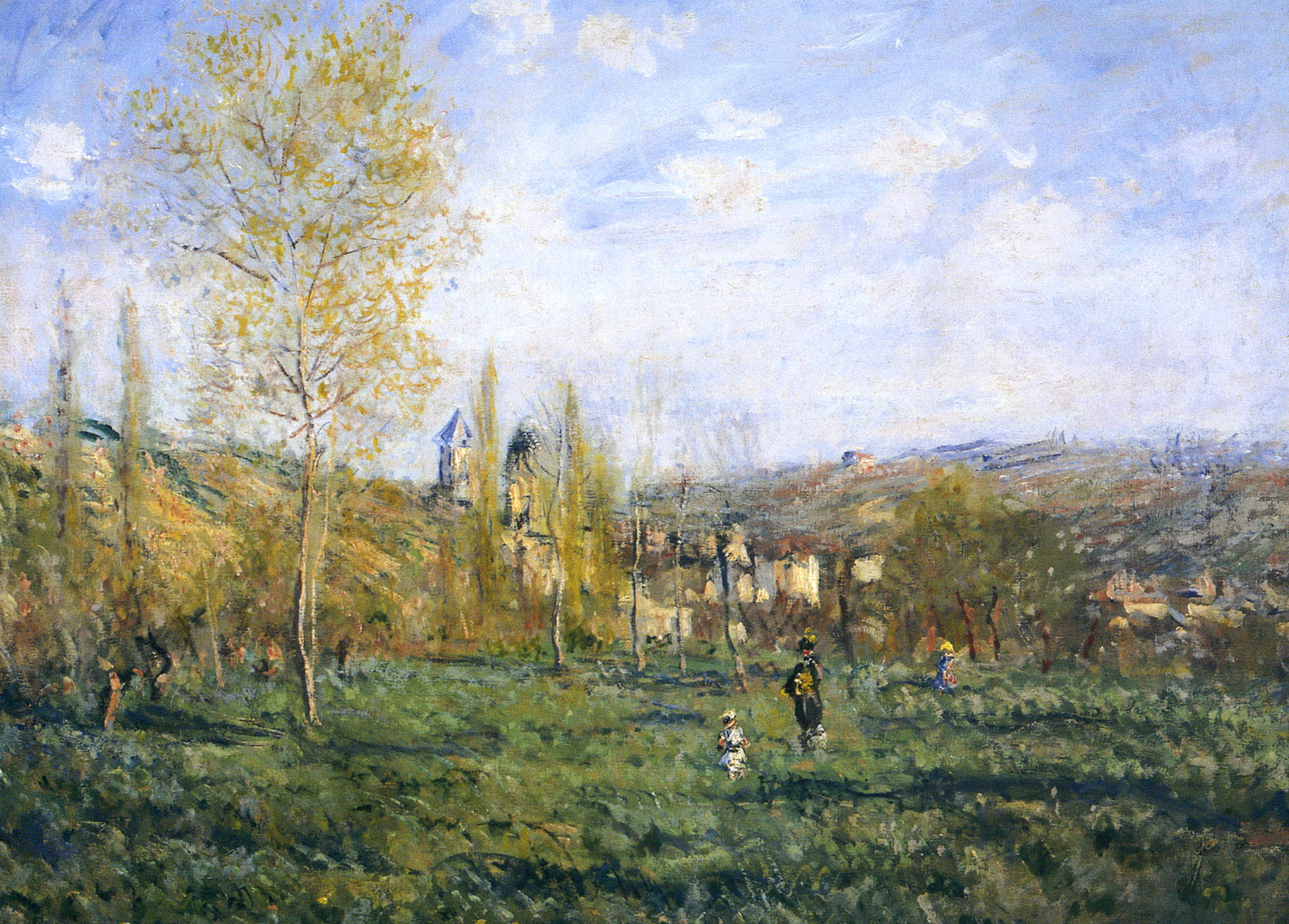 landscape, picture, 1080P, Springtime in Vétheuil, Claude Monet, HD Wallpaper