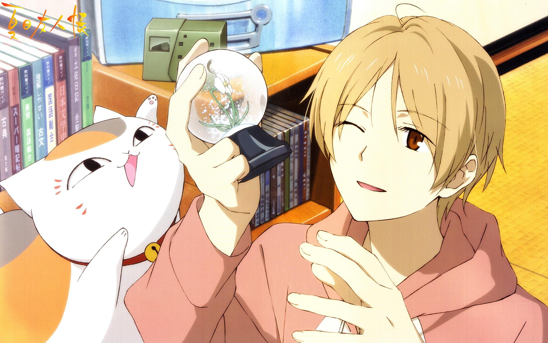 cute, natsume takashi, acg, leaving friends posted on your name, cat, ball, natsume friends account, teacher, account, leaving, crystal, posted, warm, cat teacher, HD Wallpaper