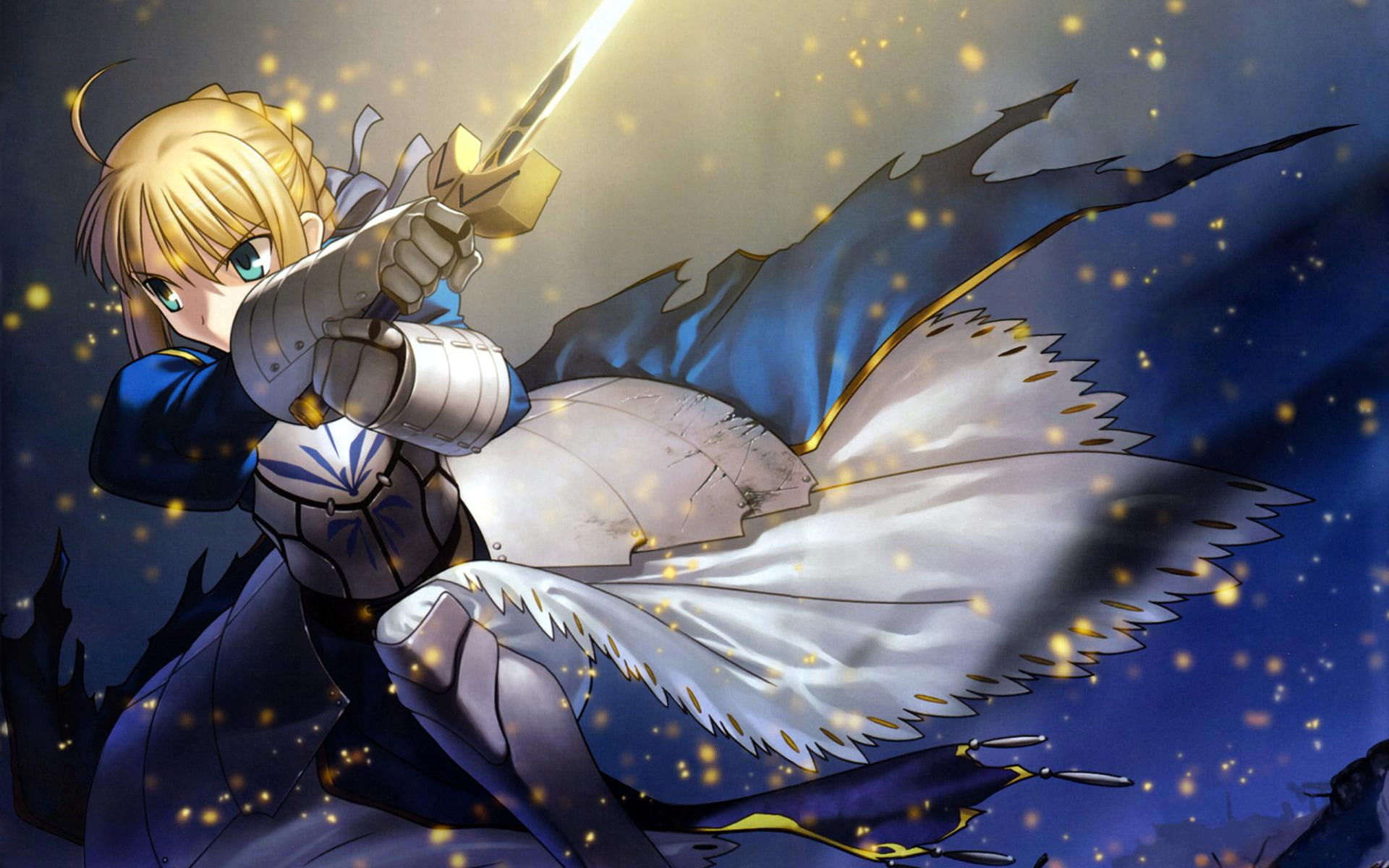 ru, 1080P, girl, sword, anime girl, night of destiny, japanese, i sword will vary with the ru, will, destiny, acg, saber, fate, anime, vary, japanese anime, HD Wallpaper