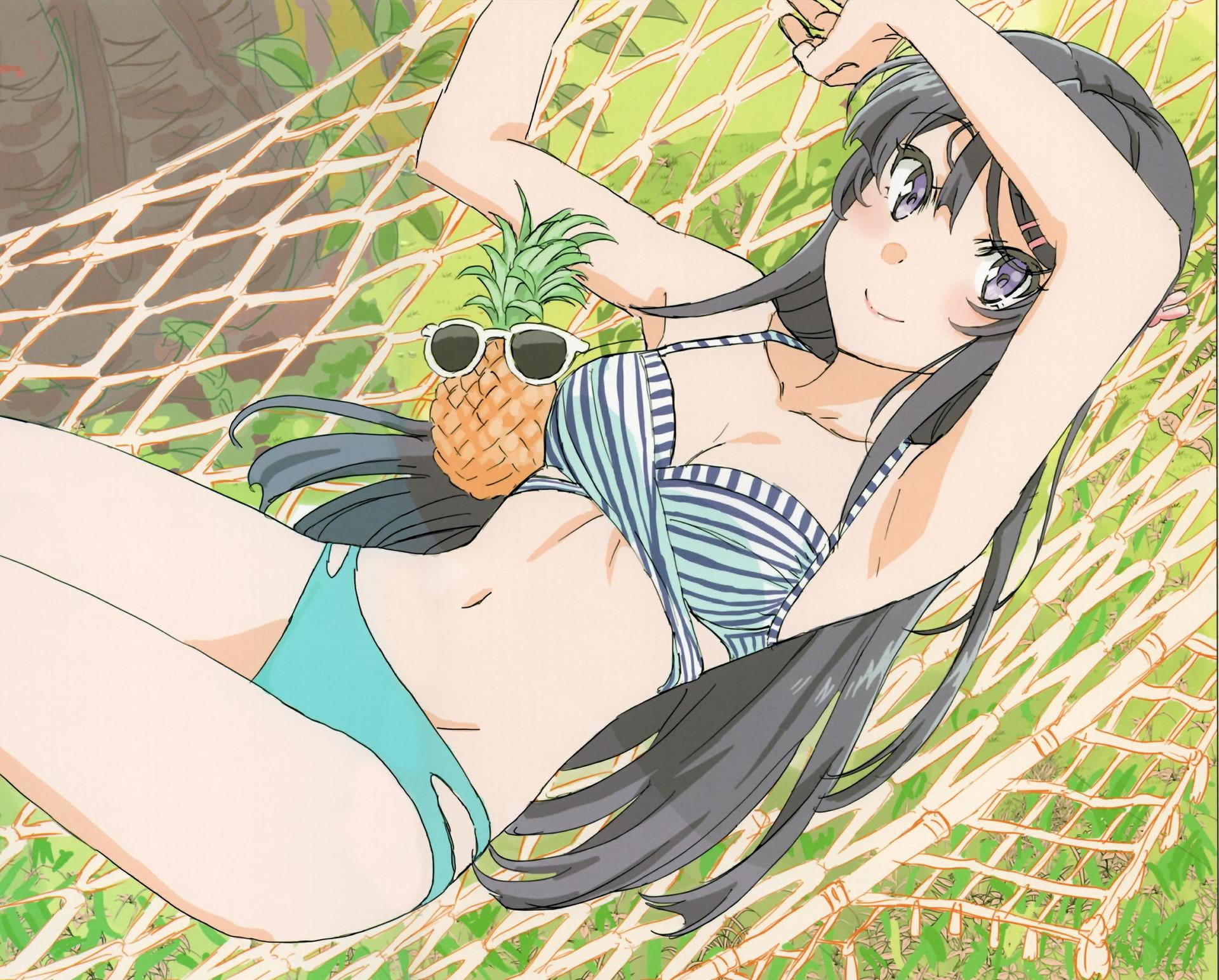 Anime, 1080P, Bikini, Seishun Buta Yarou wa Bunny Girl Senpai no Yume wo Minai, Mai Sakurajima, HD Wallpaper