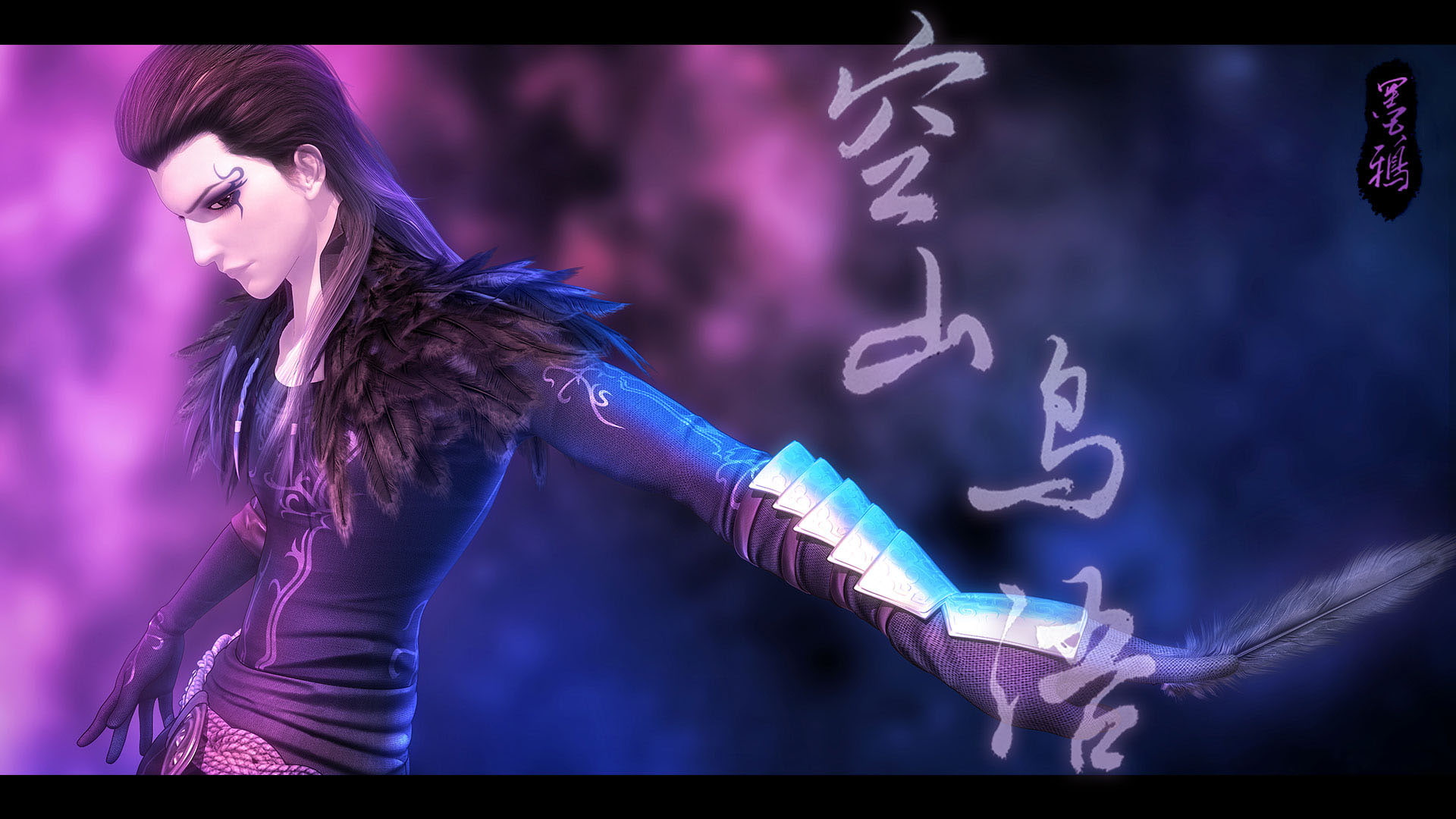 beautiful woman, illuminated, nightlife, night, young adult, adult, blue, 1080P, young women, creativity, one person, hairstyle, anime girls, females, HD Wallpaper