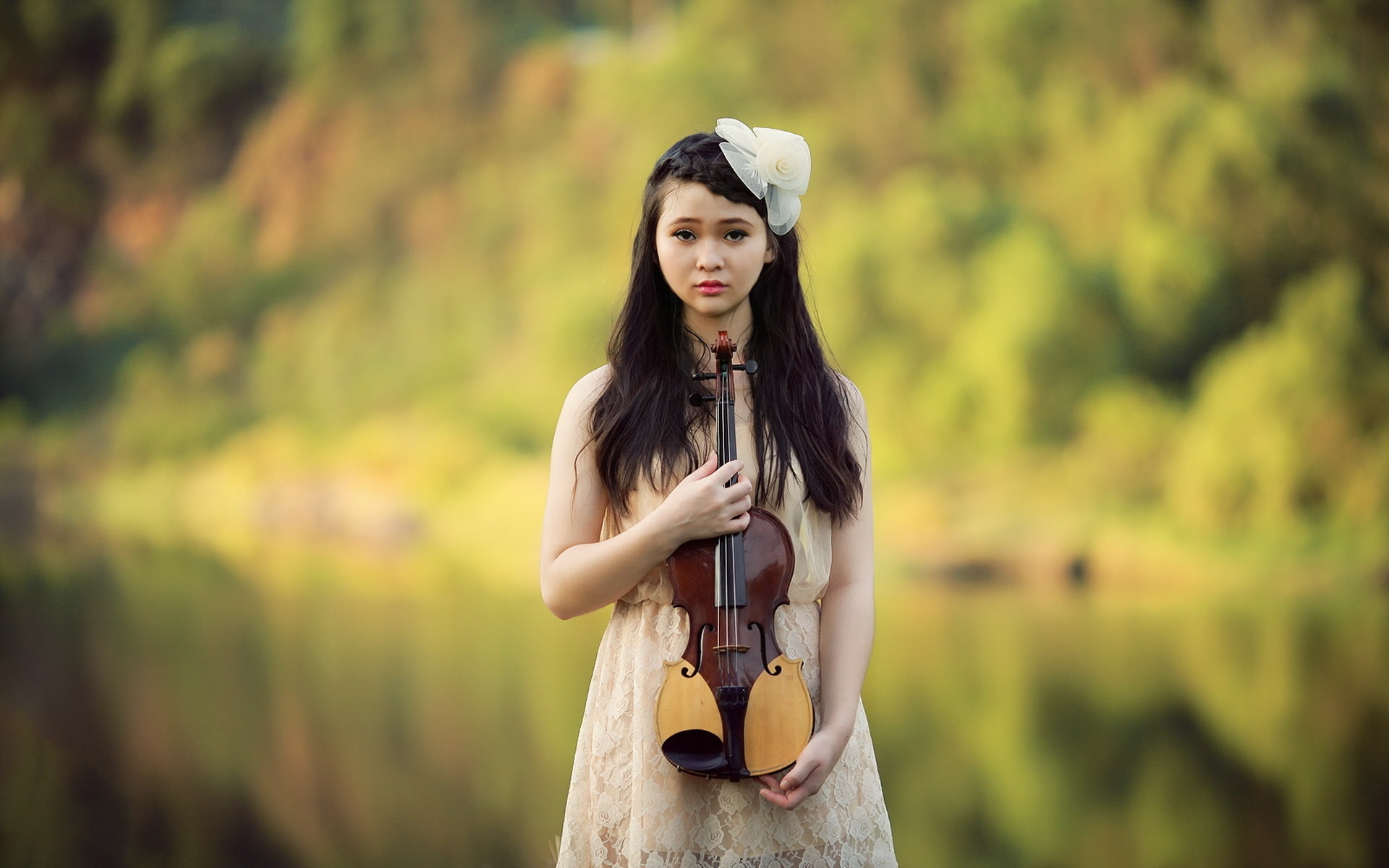 Violin, Beautiful, Asian, 1080P, Music, Girl, HD Wallpaper