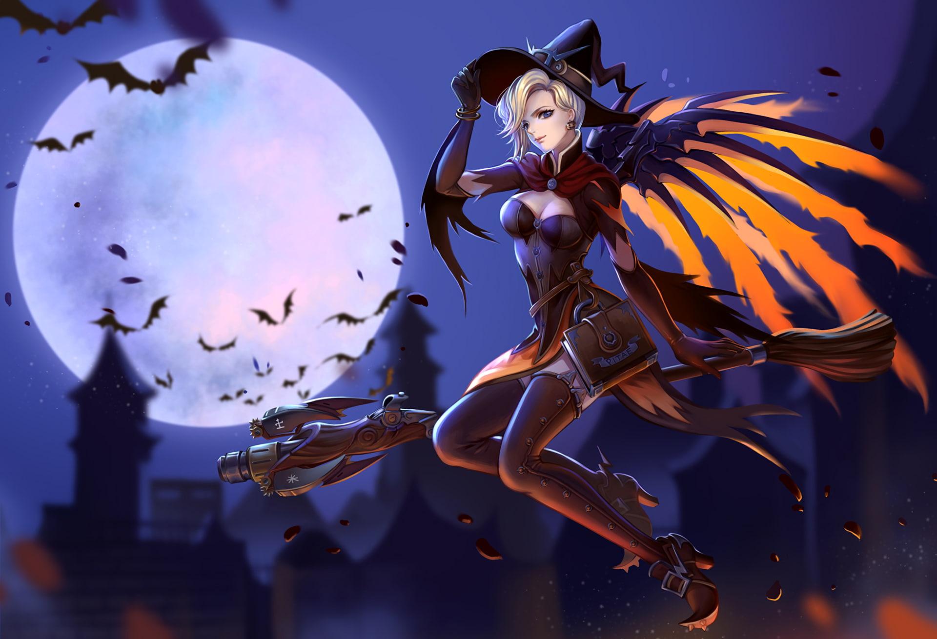 Video Game, Halloween, Mercy (Overwatch), 1080P, Overwatch, HD Wallpaper