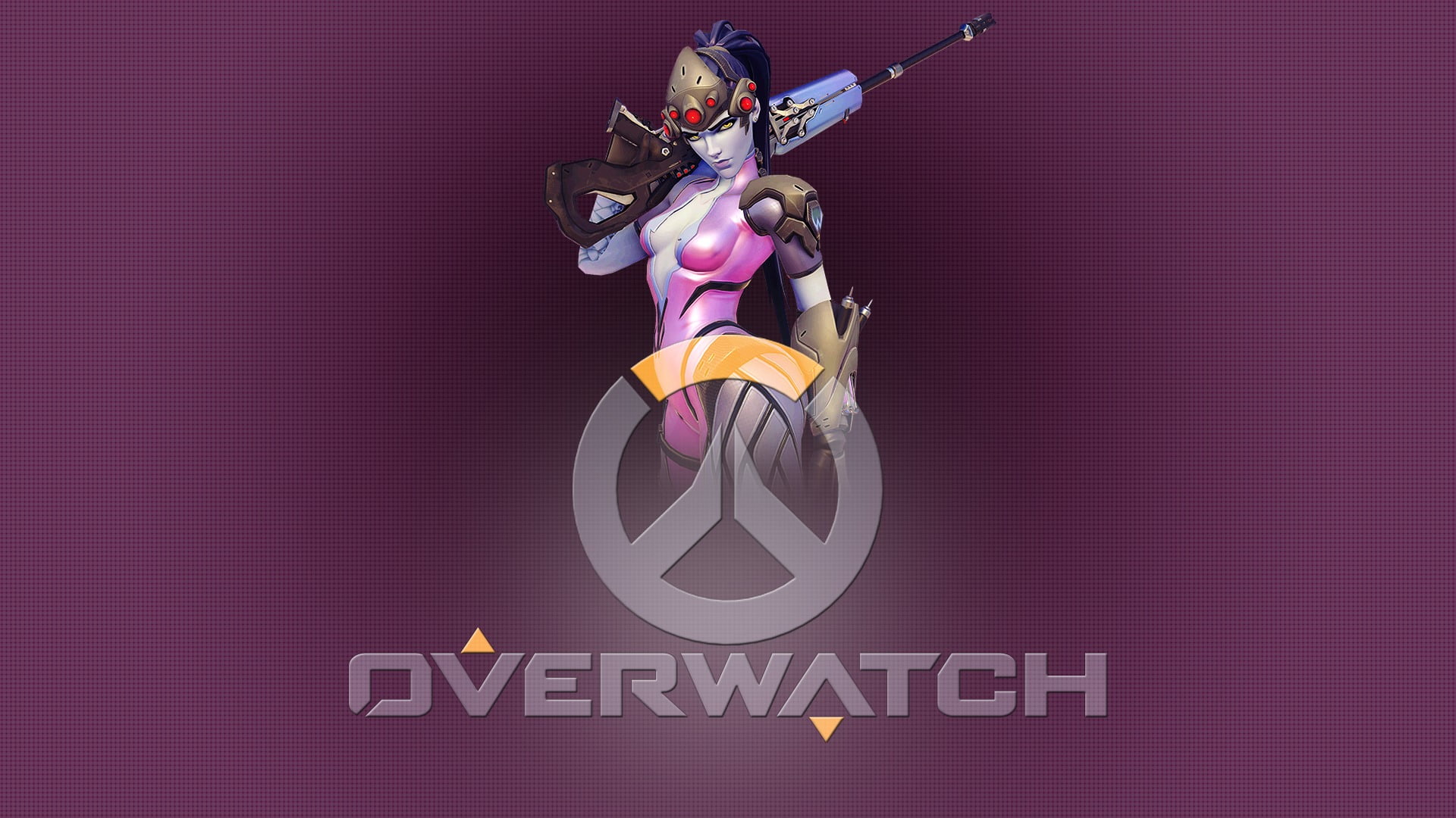 smiling, adult, 1080P, communication, indoors, video games, music, football, PT-Desu (Author), people, shape, Widowmaker (Overwatch), balance, red, women, HD Wallpaper