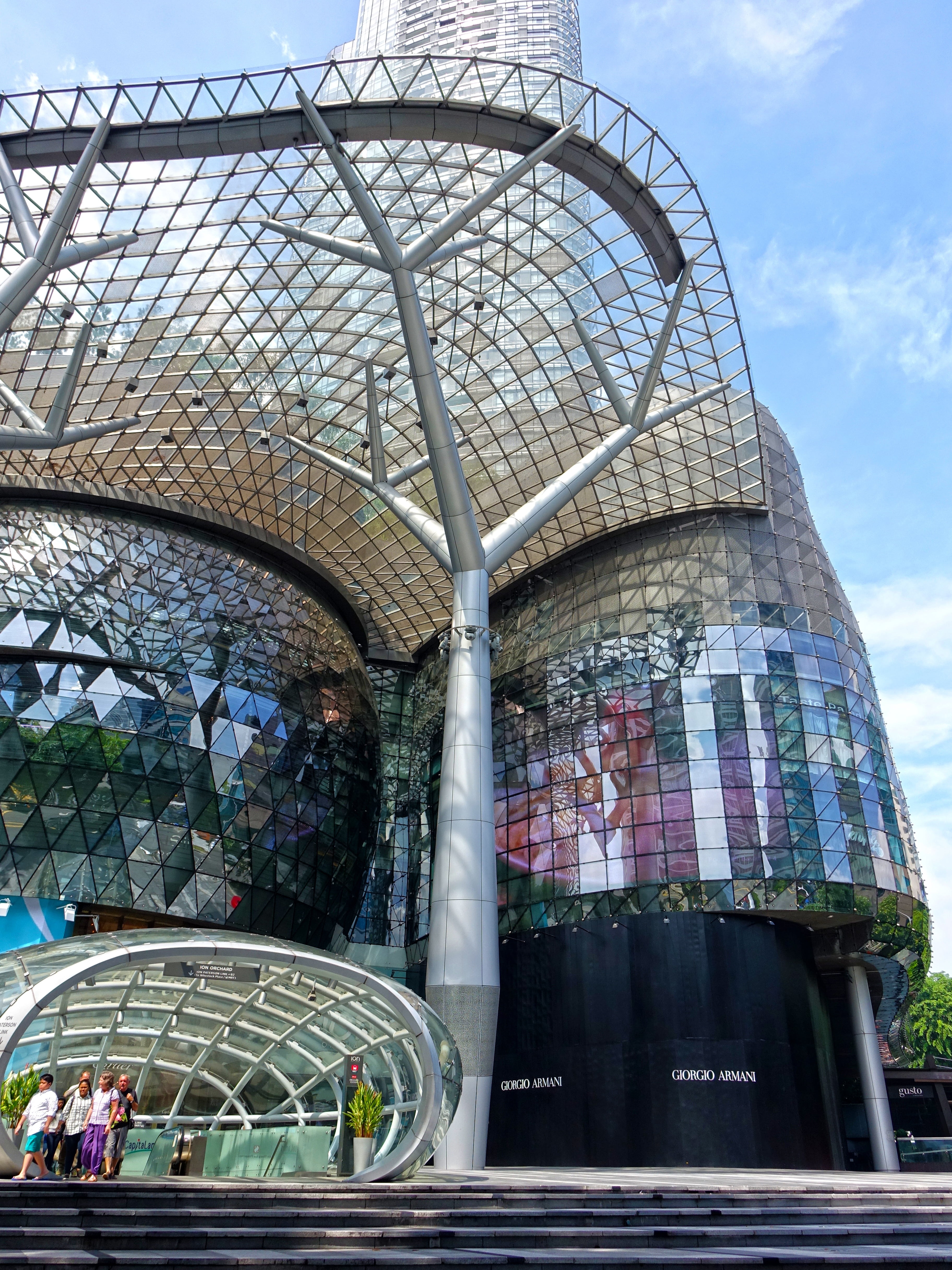 tourism, pattern, architecture, tourists, amusement park, arts culture and entertainment, famous Place, ion orchard, 4K, ion, building, sky, shopping, Phone HD Wallpaper