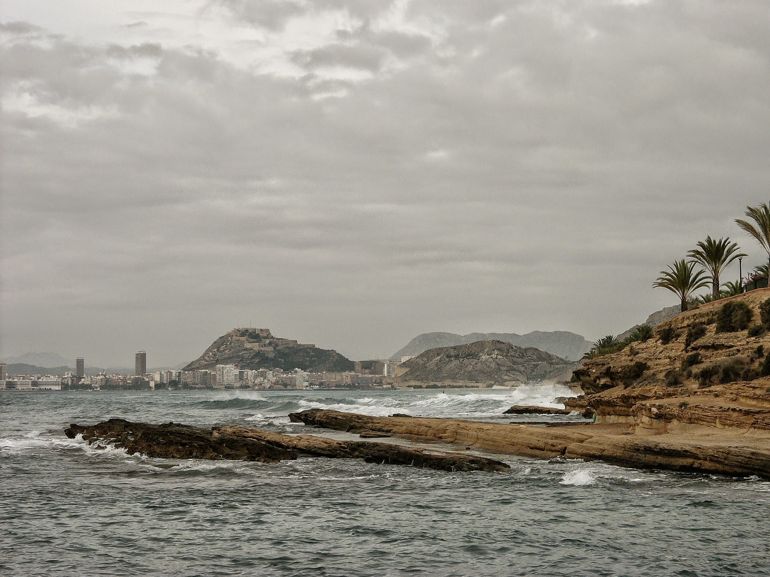 scenics - nature, Orchards, beauty in nature, cloudy, solid, mediterranean sea, rocks, day, rock - object, Alicante, sea, cloud - sky, no people, meetings, HD Wallpaper